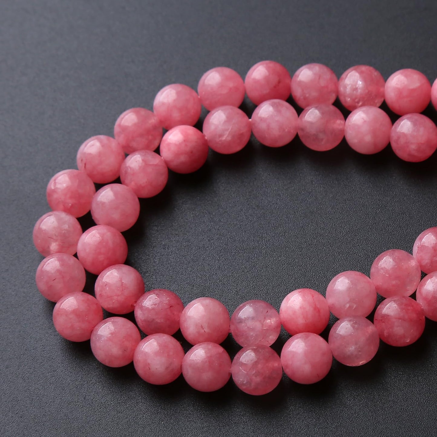 6MM 60PCS Natural Stone Rose Pink Jade Beads for Jewelry Making DIY Bracelet