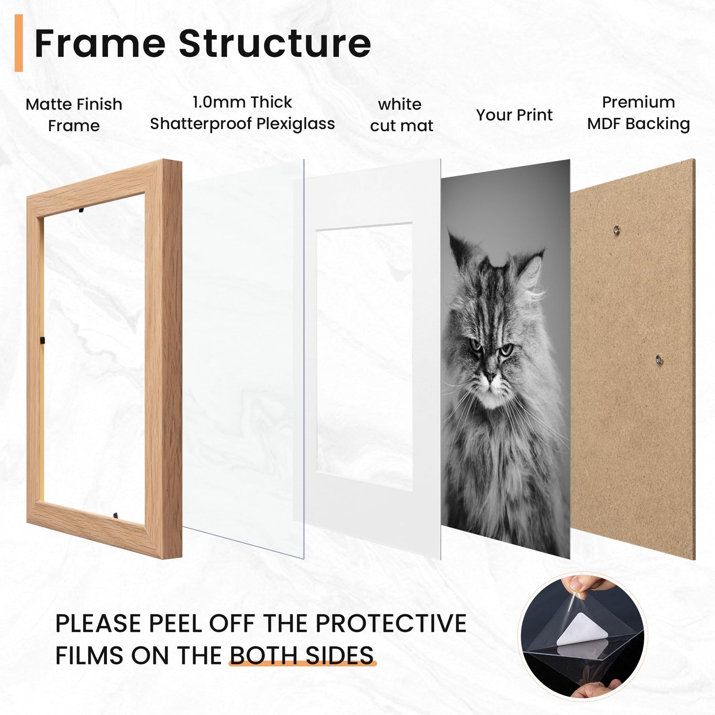 Venusmiles 20 Pack Picture Frames Collage Wall Decor, Gallery Frame Set for Wall Mounting or Tabletop Display, Multi Sizes Including 4pcs 8x10, 8pcs 5x7, 8pcs 4x6, Oak