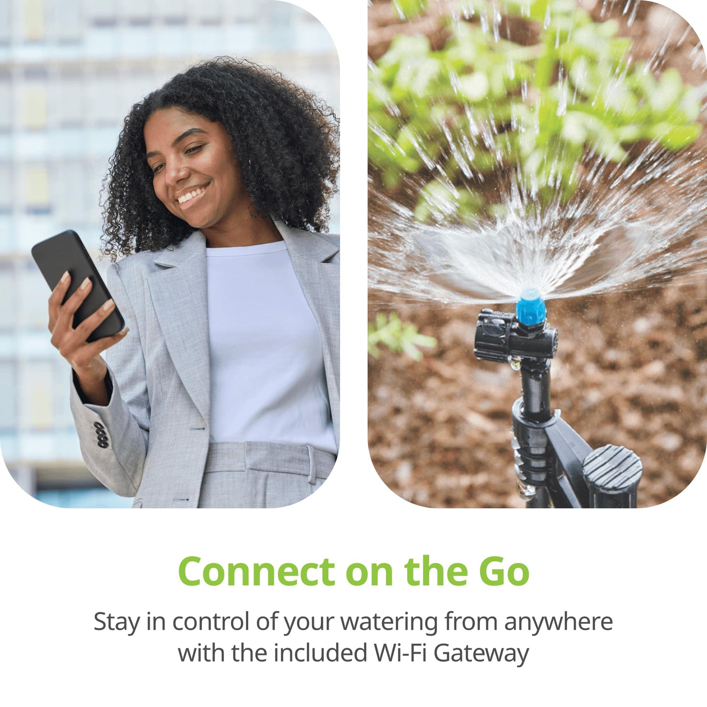 Raindrip R875CT Hose-End Smart Water Sprinkler Timer, Wi-Fi, Wireless Hose Faucet Bibb Timer for Garden, Drip Irrigation System Controller, Free App via 2.4 GHz Gateway Combo,GHT Compatible, Gray
