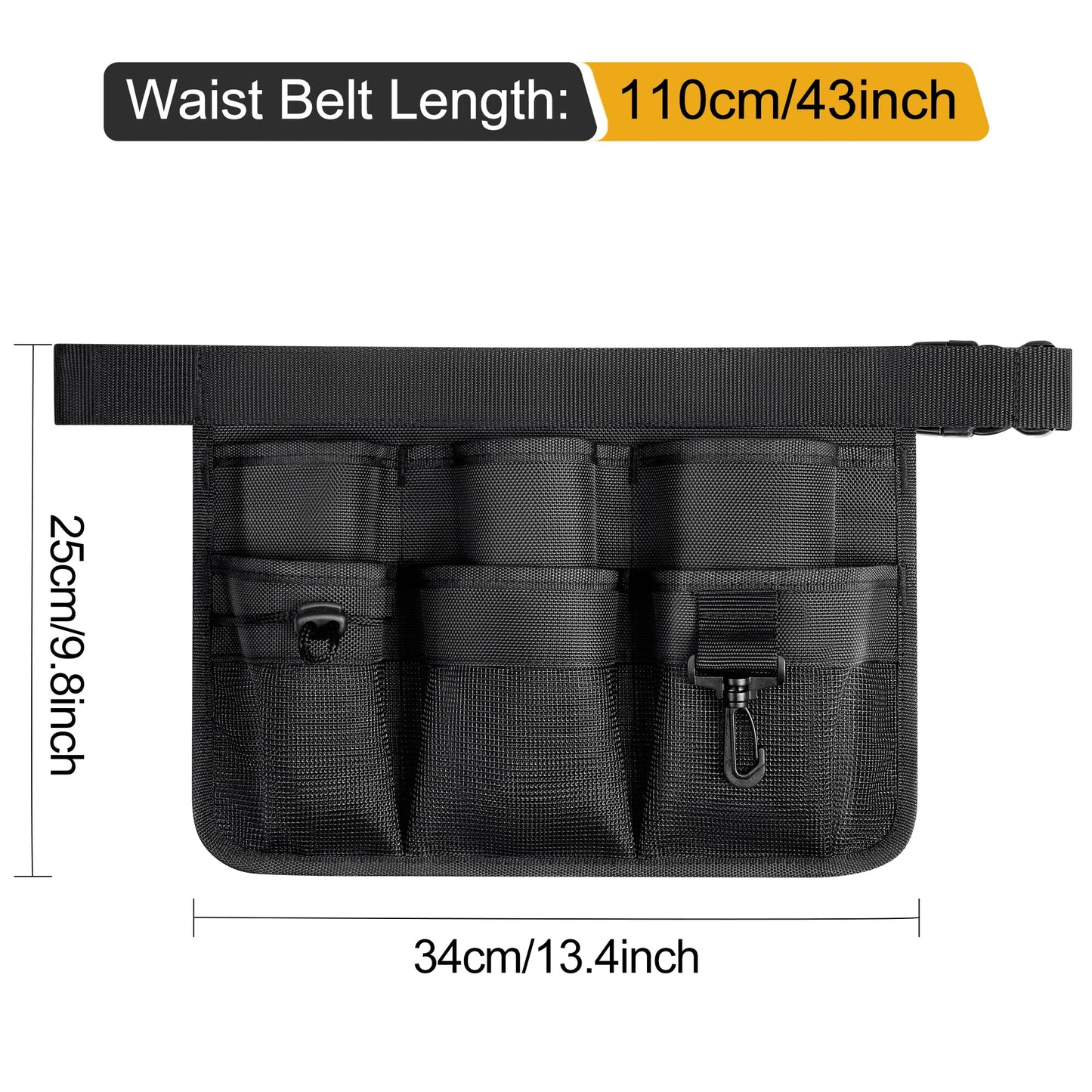 WINHUNT Garden Apron for Women, Adjustable Tool Belt with 8 Pockets - Heavy Duty Oxford Work Belt for Gardening, Construction (Black)