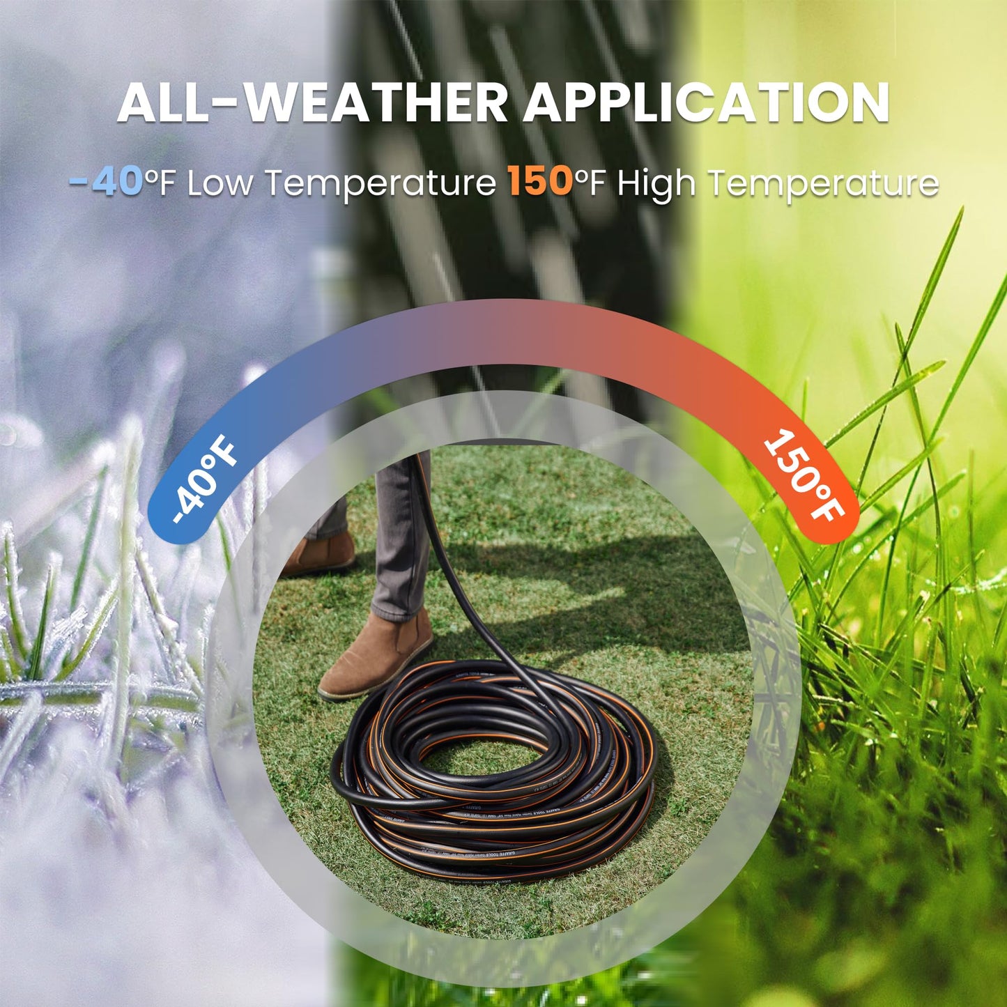 Giraffe Tools Leader Hose 6ft x 5/8", Short Water Hose for Hose Reel Connecting, Lightweight, Flexible with Female Female Fittings