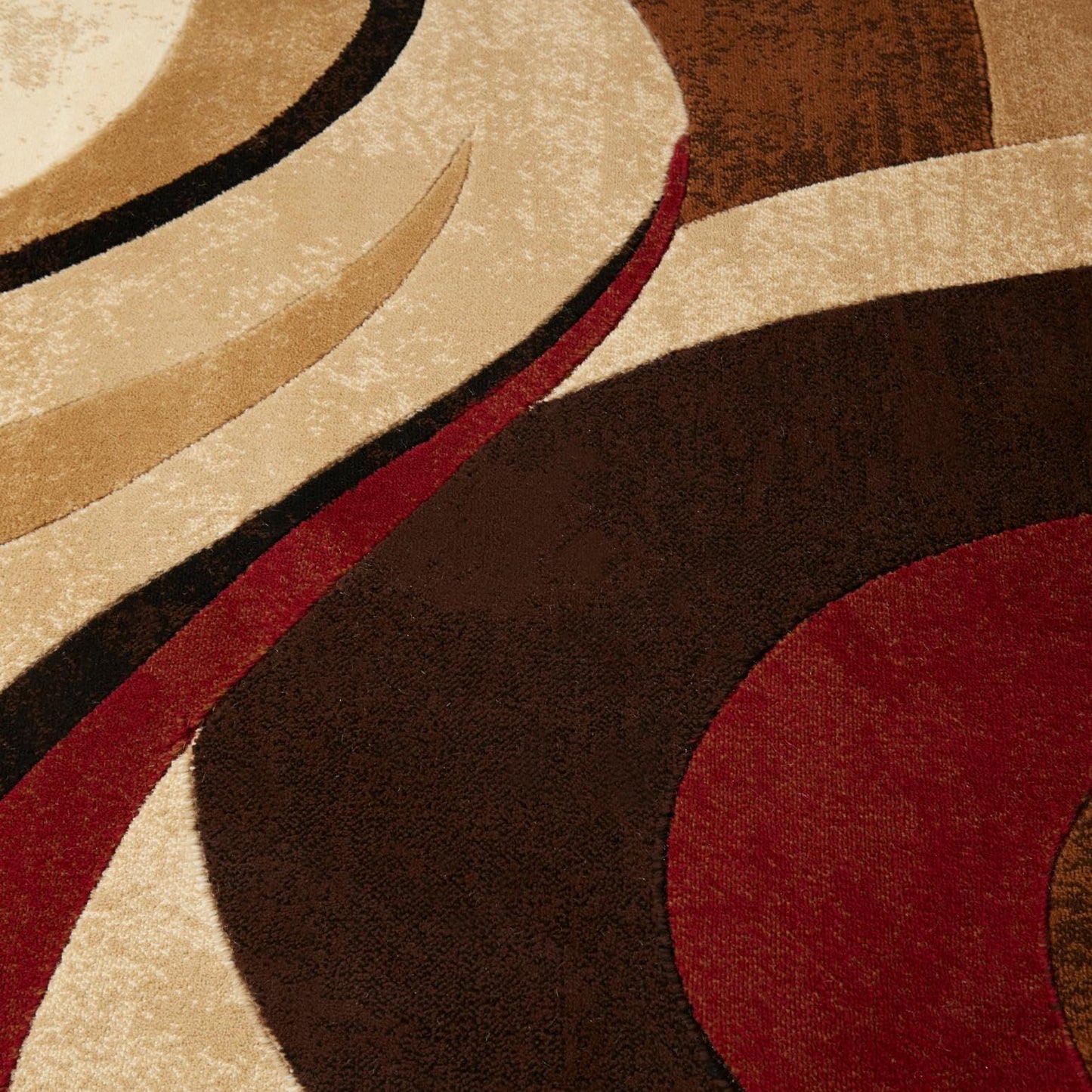 Home Dynamix Tribeca Slade Modern Runner Rug, Abstract Brown/Red 1'9"x7'2"