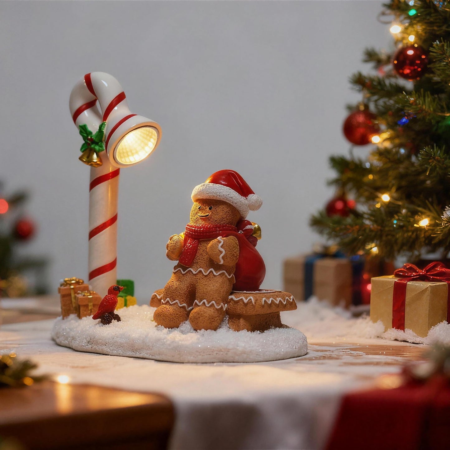 YOQUATE Christmas Gingerbread Man Decorations Indoor Home Decor Christmas Gingerbread Man Figurines Winter for Table Top Centerpiece Fireplace Decor Cute Decoration Gift（GB）