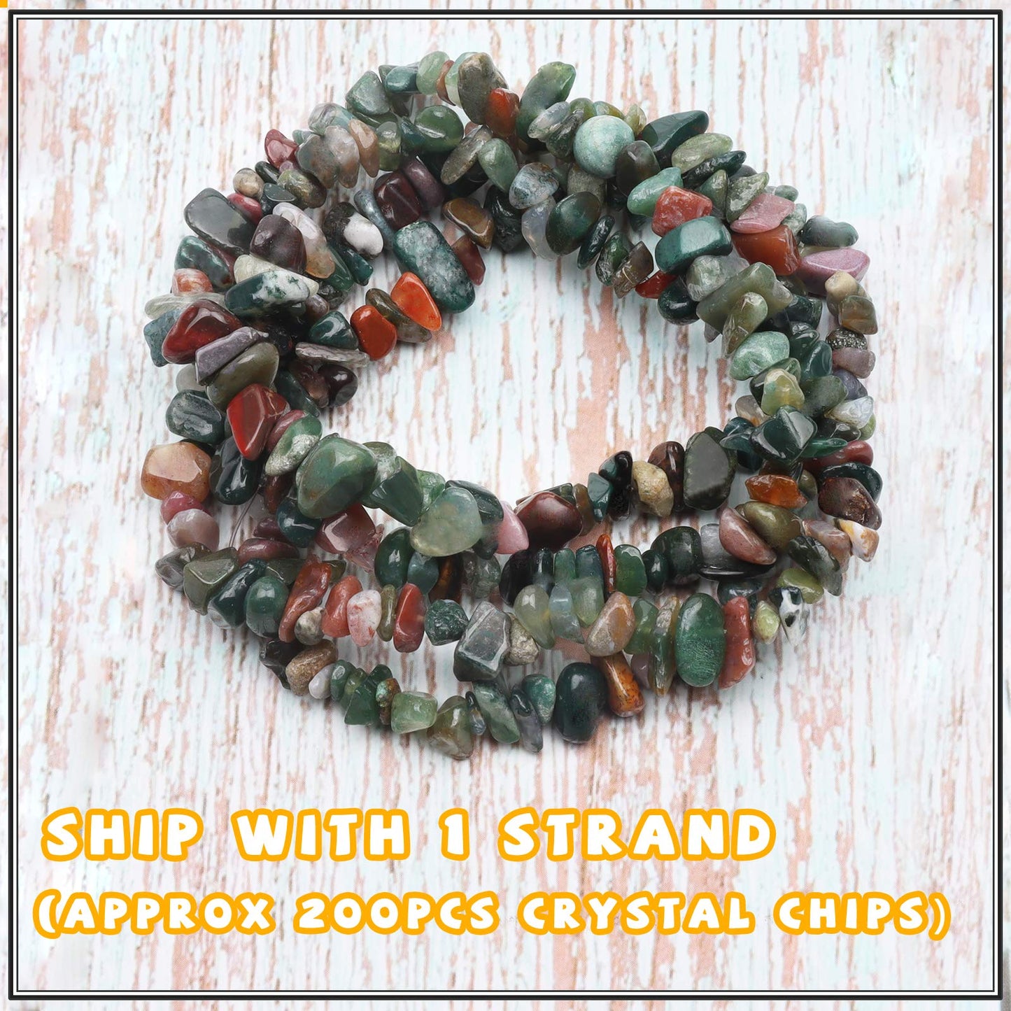 500 pcs Natural Chip Stone Beads, India Agate 5-8 mm Irregular Gemstones Healing Crystal Loose Rocks Bead Hole Drilled for Jewelry Making Bracelet