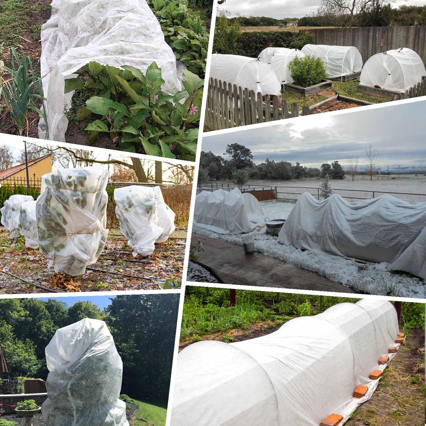 KLEWEE Plant Covers Freeze Protection 10 x 50 Ft, 1.05 oz/yd² Thicker Frost Cloth Plant Freeze Protection, Frost Blankets Covers for Outdoor Plants Winter Frost Protection, Garden Floating Row Covers