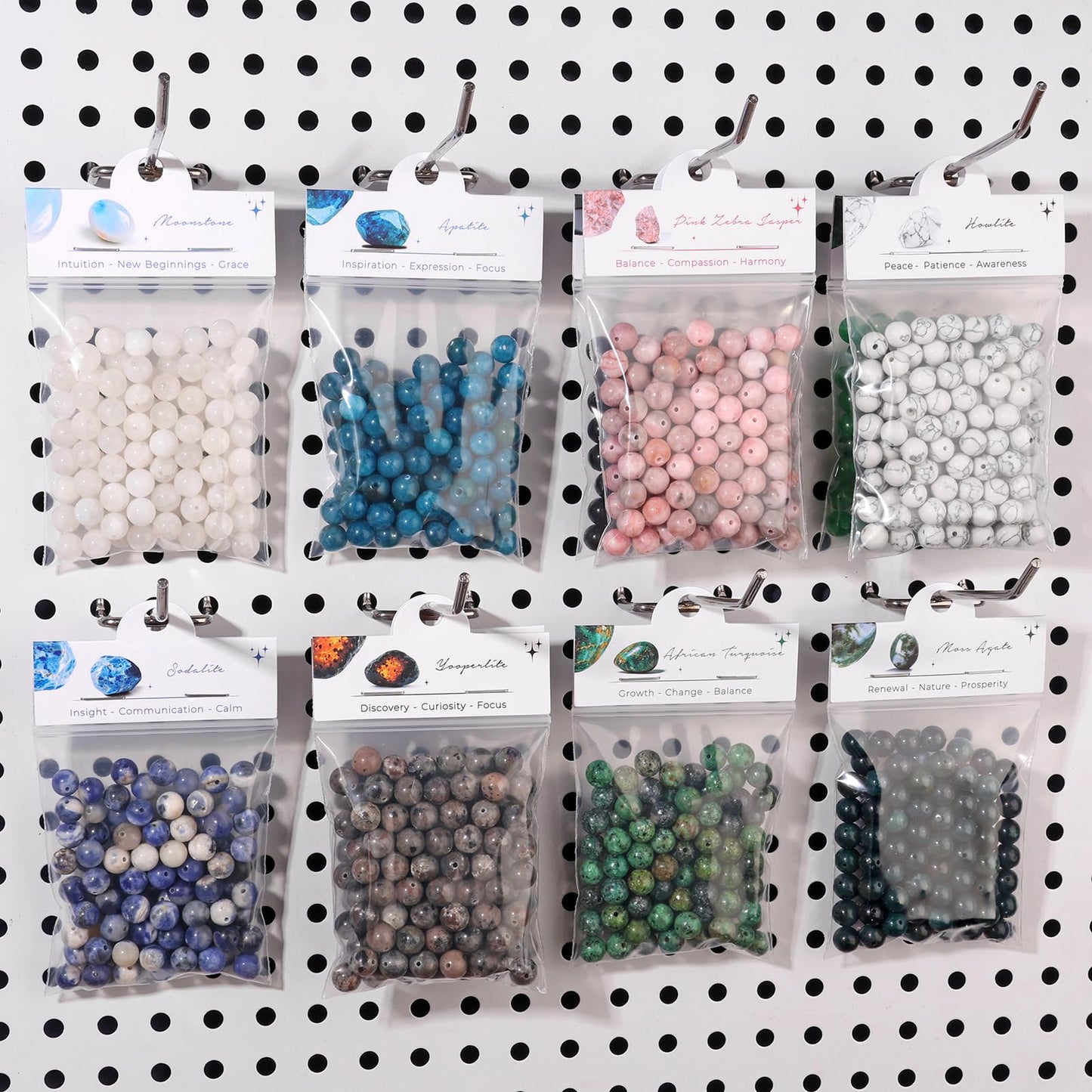 Raicegs 100pcs 8mm Howlite Beads Natural Gemstone Beads Round Loose Beads for Jewelry Making DIY Bracelets Necklace