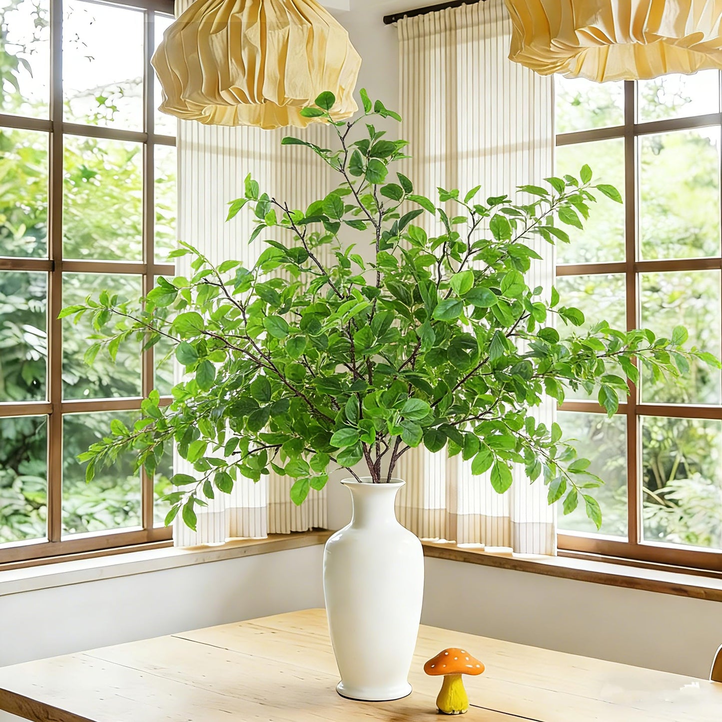 Uieke 8Pcs 37" Faux Eucalyptus Stems, Artificial Plants Indoor Lifelike Silk Plastic Plants for Spring Decoration, Faux Greenery Stems for Wedding Kitchen Home Decor