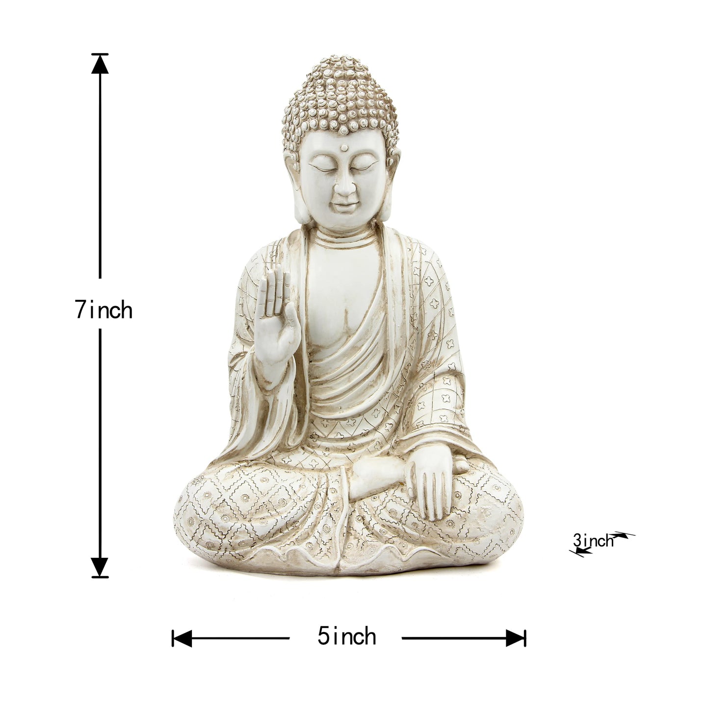 Leekung Buddha statue for home decor accents,laughing buddah statue for meditation zen garden spiritual room feng shui desk table yoga decor,small buda budda home decorations gifts antique ivory white