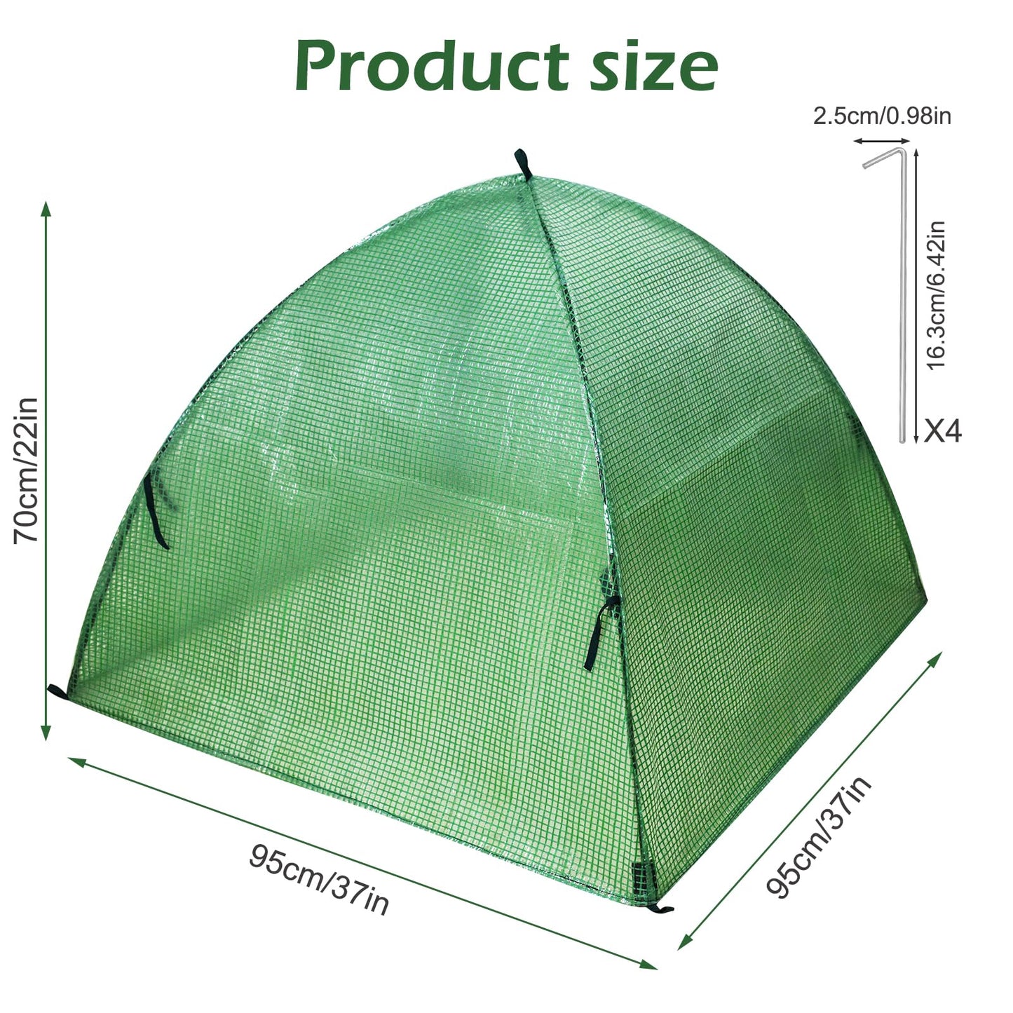 Plant Tent Outdoor Winter Shrub Cover Green Frost Tents Plant Covers Freeze Protection Tent Waterproof Plant Frost Protector Plant Guard Cover to Protect Plants Vegetable from Animals, 37X37X27Inch