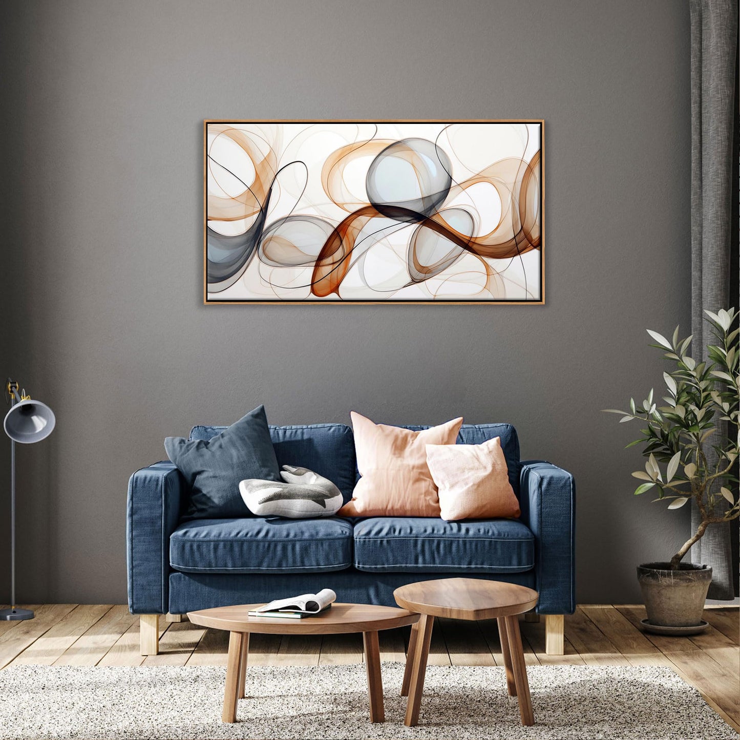 XLSJERST Modern Abstract Wall Art - Deep Spiritualism Art White And Brown Canvas Pictures Artwork Living Room Office Bedroom Wall Decor