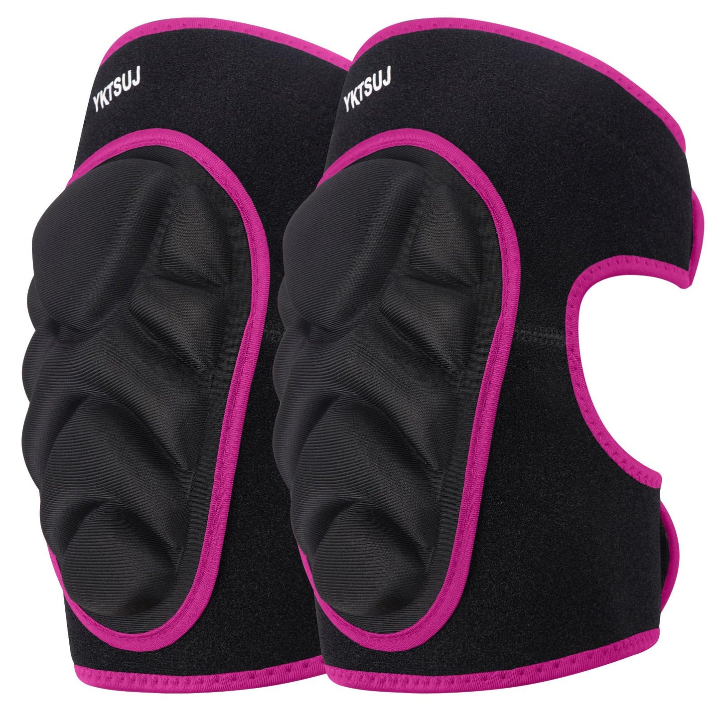 YKTSUJ Knee Pad Women Men for Gardening House Working, Floor and Carpet Cleaning, Construction Work, Cleaning Knee Pads With High Elastic Fabric Black with Pink Edge M