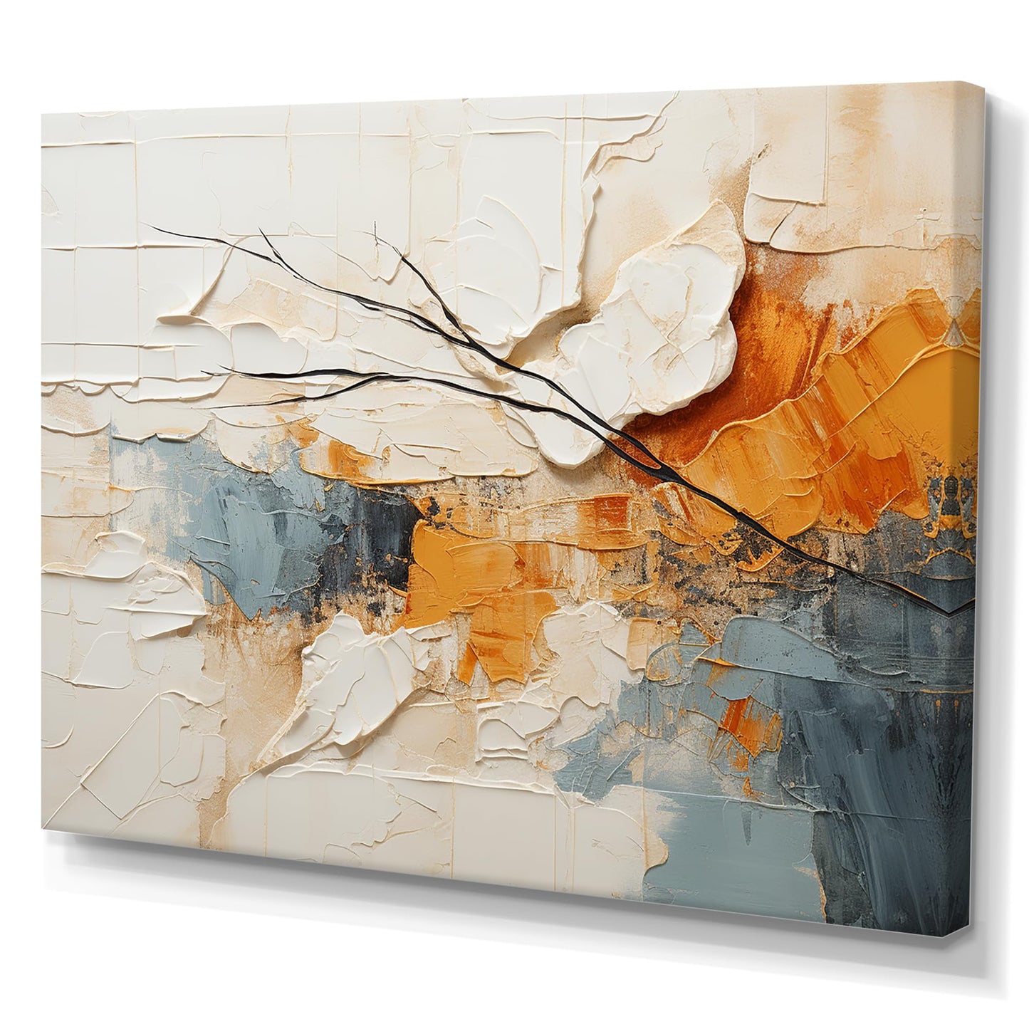 DesignQ Modern Scandinavian Wall Art, Serene Art Of Modern Scandinavian In Minimalism, Beige Canvas wall art, 44x34 inches