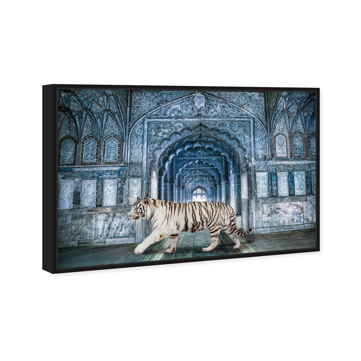 The Oliver Gal Artist Co. Animals Wall Art Framed Canvas Prints 'Wild Nature Blues ' Felines