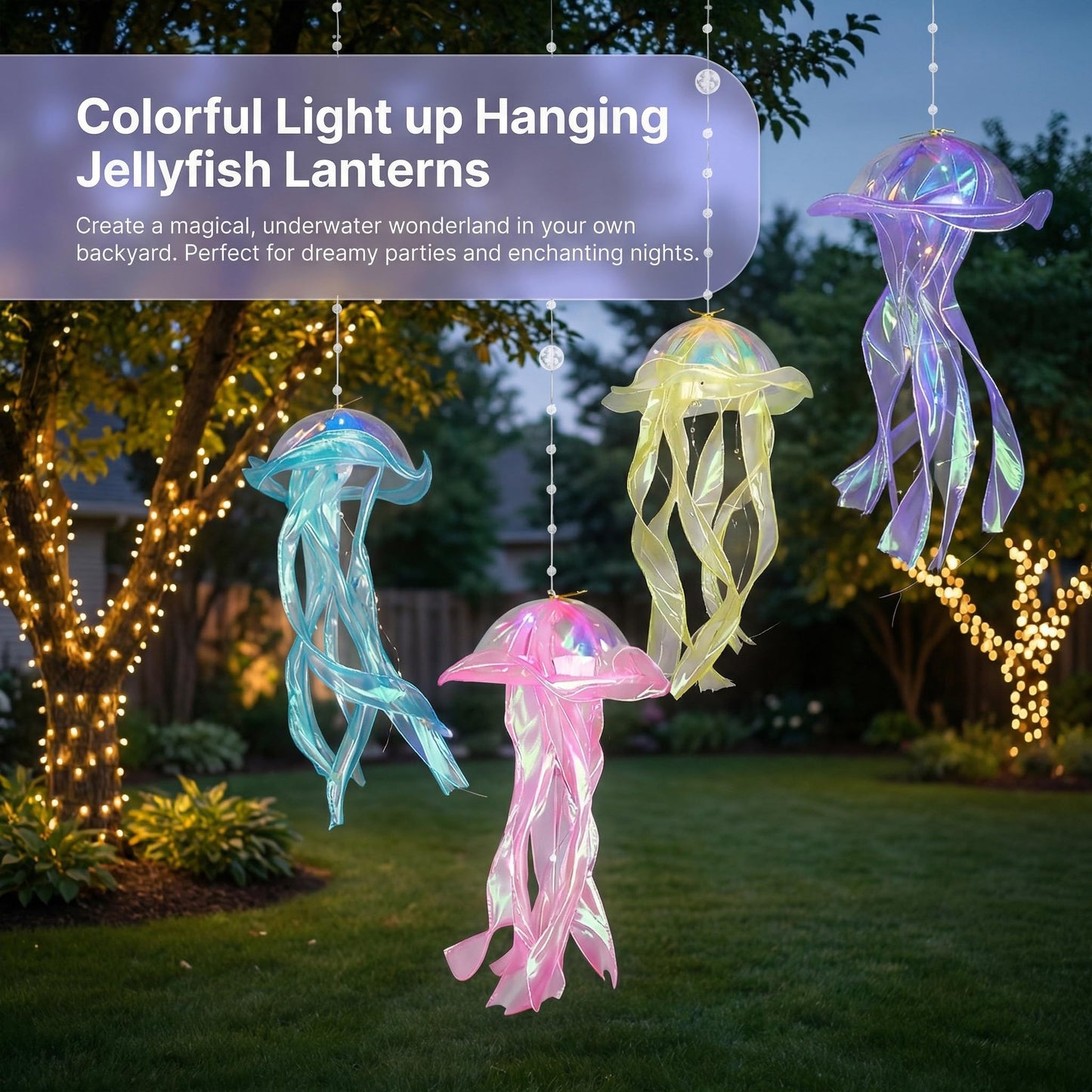 12 PCS LED Jellyfish Lanterns, Hanging Ceiling Lanterns for Ocean Themed Decor, Birthday Party Decorations, LED Jellyfish Decorations for Fun Pool Party Ocean Theme