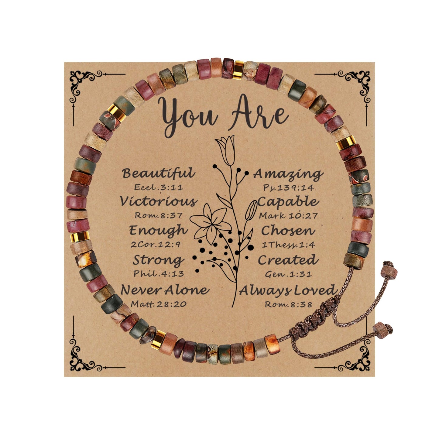 TAGOMEI Inspirational Gifts Bracelets for Women Healing Natural Stone Boho Beaded Bracelets