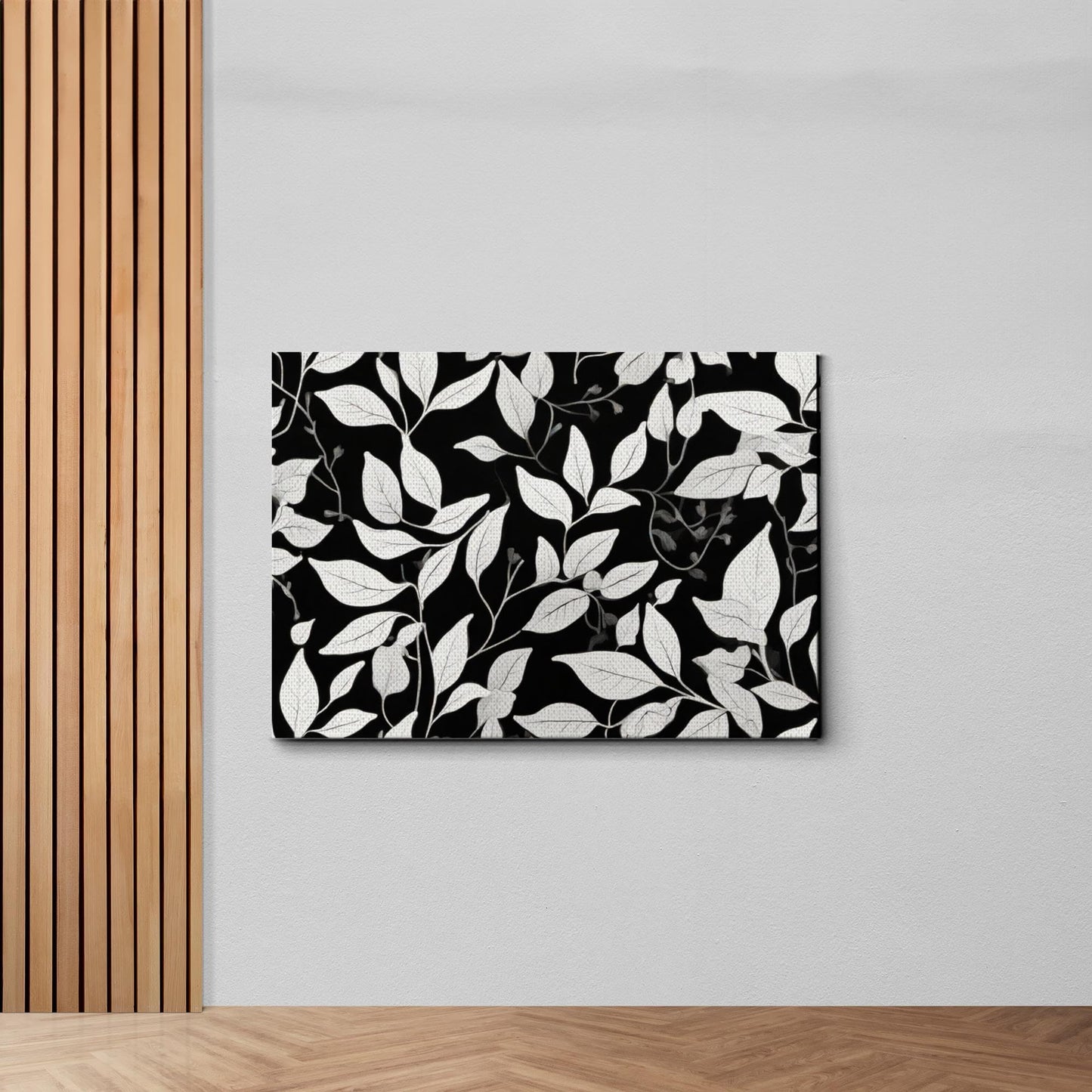 Canvas Print Scandinavian Folk Art Black and Beige Abstract Botanical Wall Art for Scandinavian Home Decor Decor Canvas, Print