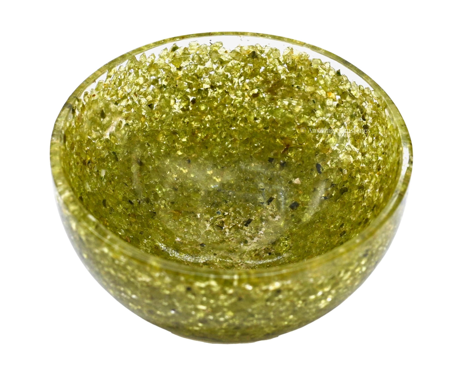 Amazing Gemstone Peridot Orgonite Orgone Crystal Gemstone Bowl - 3" Orgonite Peridot Crystal Bowl for Meditation, Crystals and Healing Stones Gift and Protection
