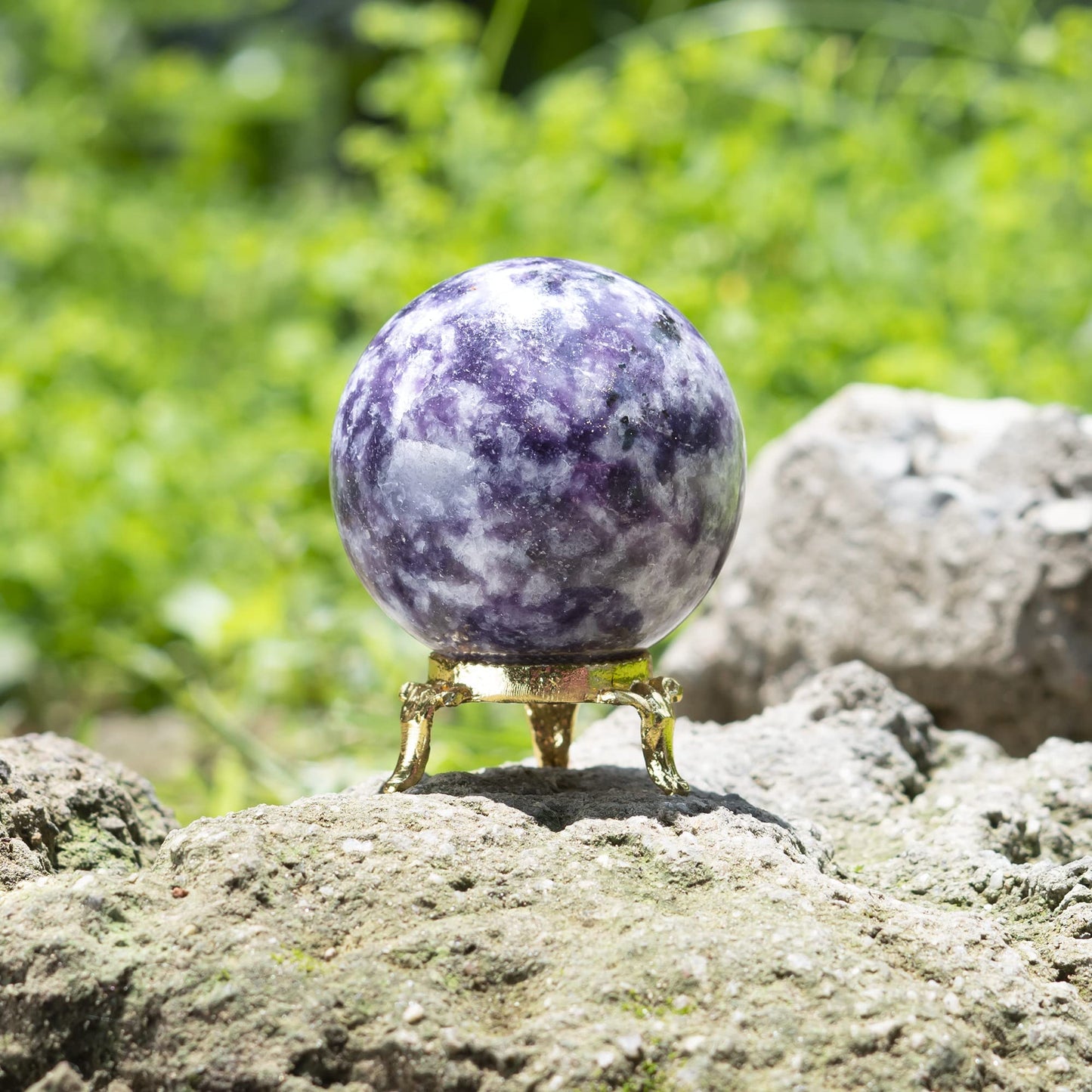 Crocon Lepidolite Gemstone Crystal Sphere Ball for Reiki Healing Aura Cleansing Home & Office Decorative Gift Size : 30-40mm