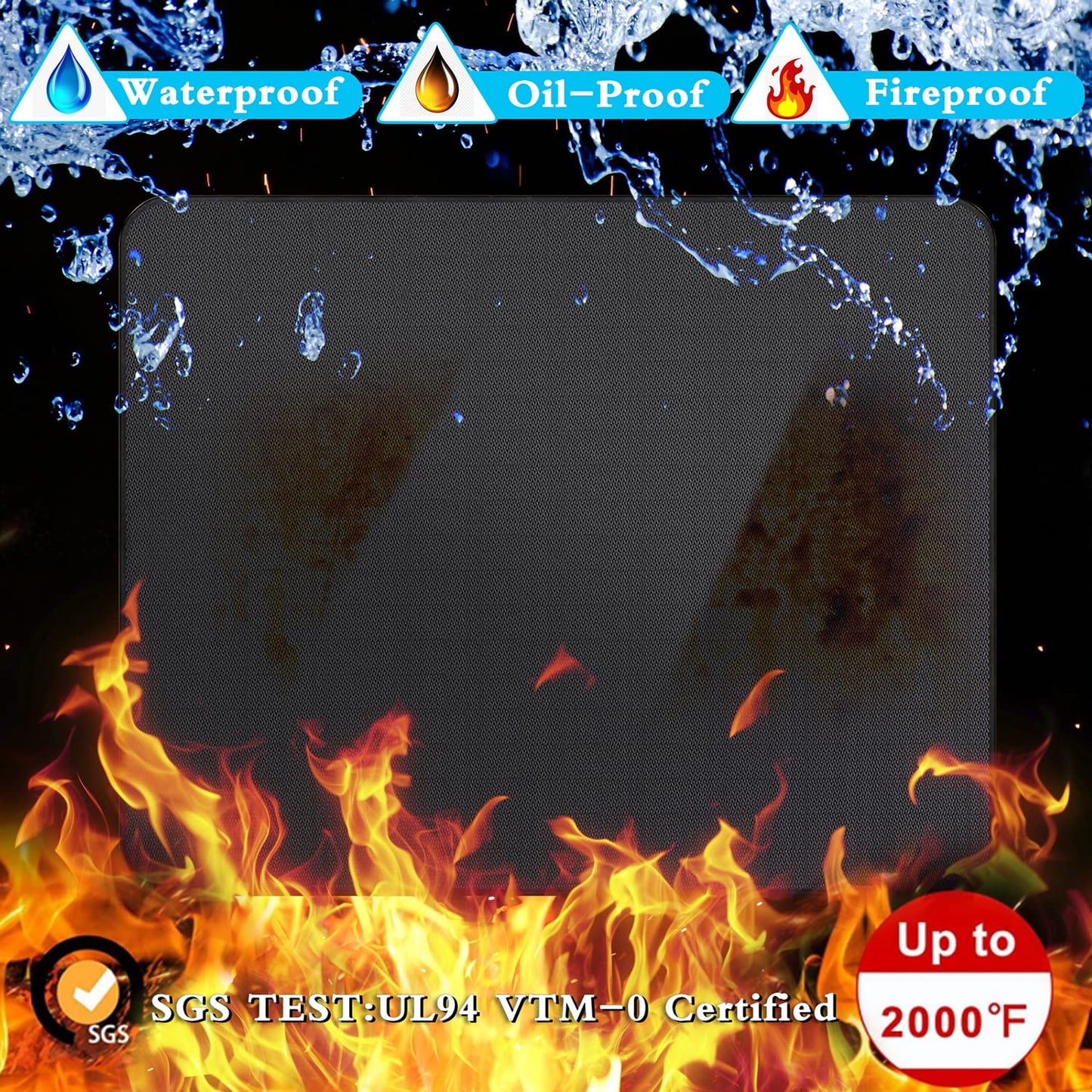 UBeesize Large 65 x 48 inches Under Grill Mat for Outdoor Grill,Double-Sided Fireproof Grill Pad for Fire Pit,Indoor Fireplace Mat Fire Pit Mat,Oil-Proof Waterproof BBQ Protector for Decks and Patios