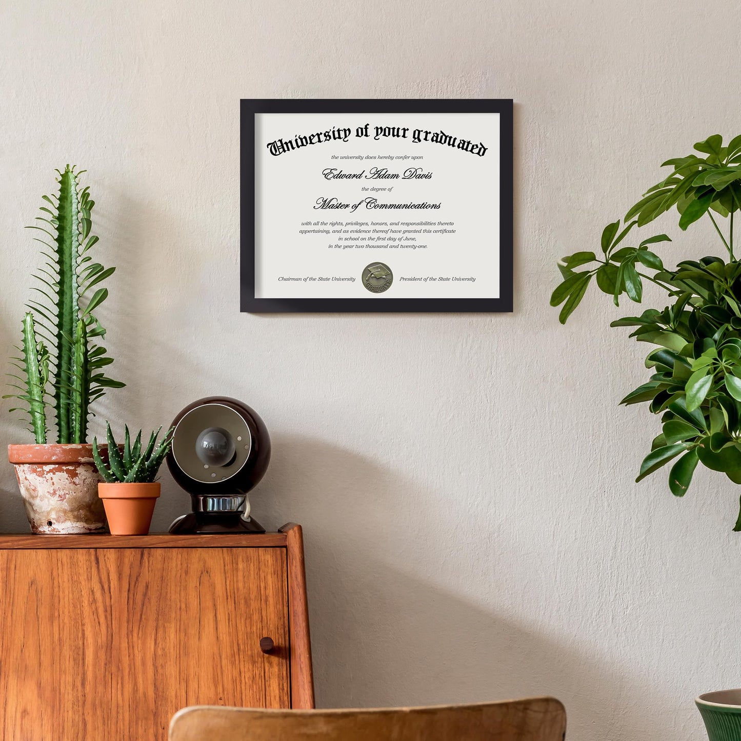 upsimples Certificate Frame with Clear Plexiglass, 8.5 by 11 Picture Diploma Document Degree Frames for Wall and Tabletop, Black, 1 Pack