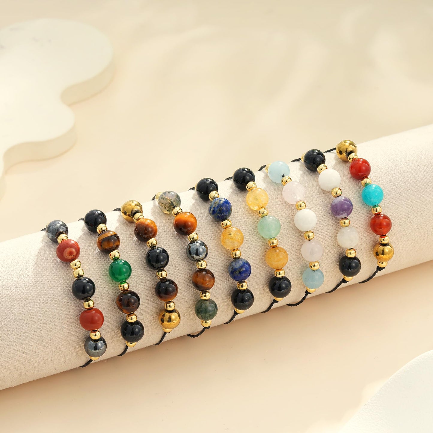 C-leen Empath Protection Bracelets for Women Men, Energy Protection Gifts Natural Healing Crystal Beads Bracelets Positivity Gifts Christmas Valentines Day Birthday Gift for Women Men