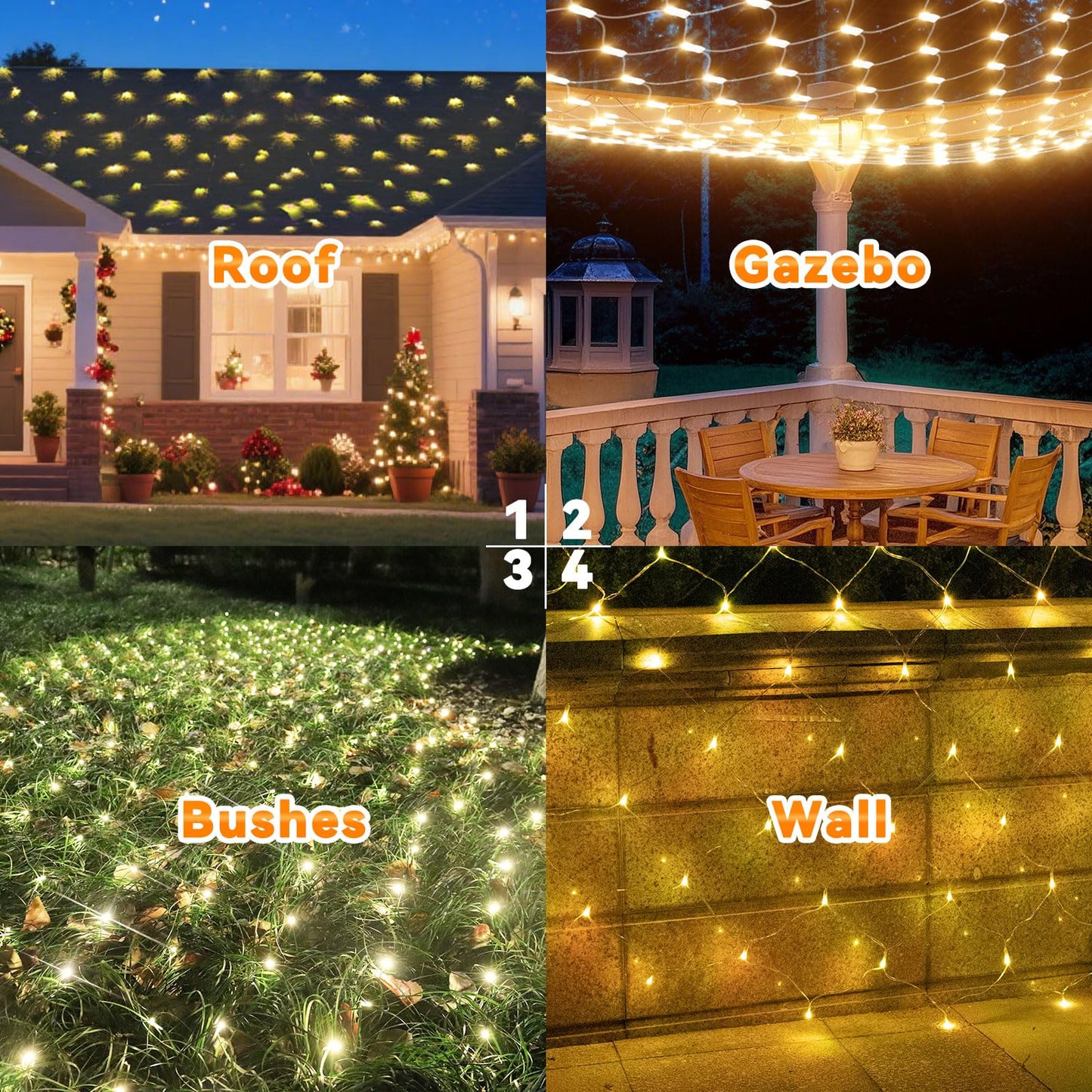 LitHome 21ft x 5ft Christmas Net Lights, 360 LED Mesh Fairy String Lights with 8 Modes, Connectable Plug in Waterproof Mesh Lights for Bushed,Trees,Yard,Patio,Garden Decorations(Warm White)