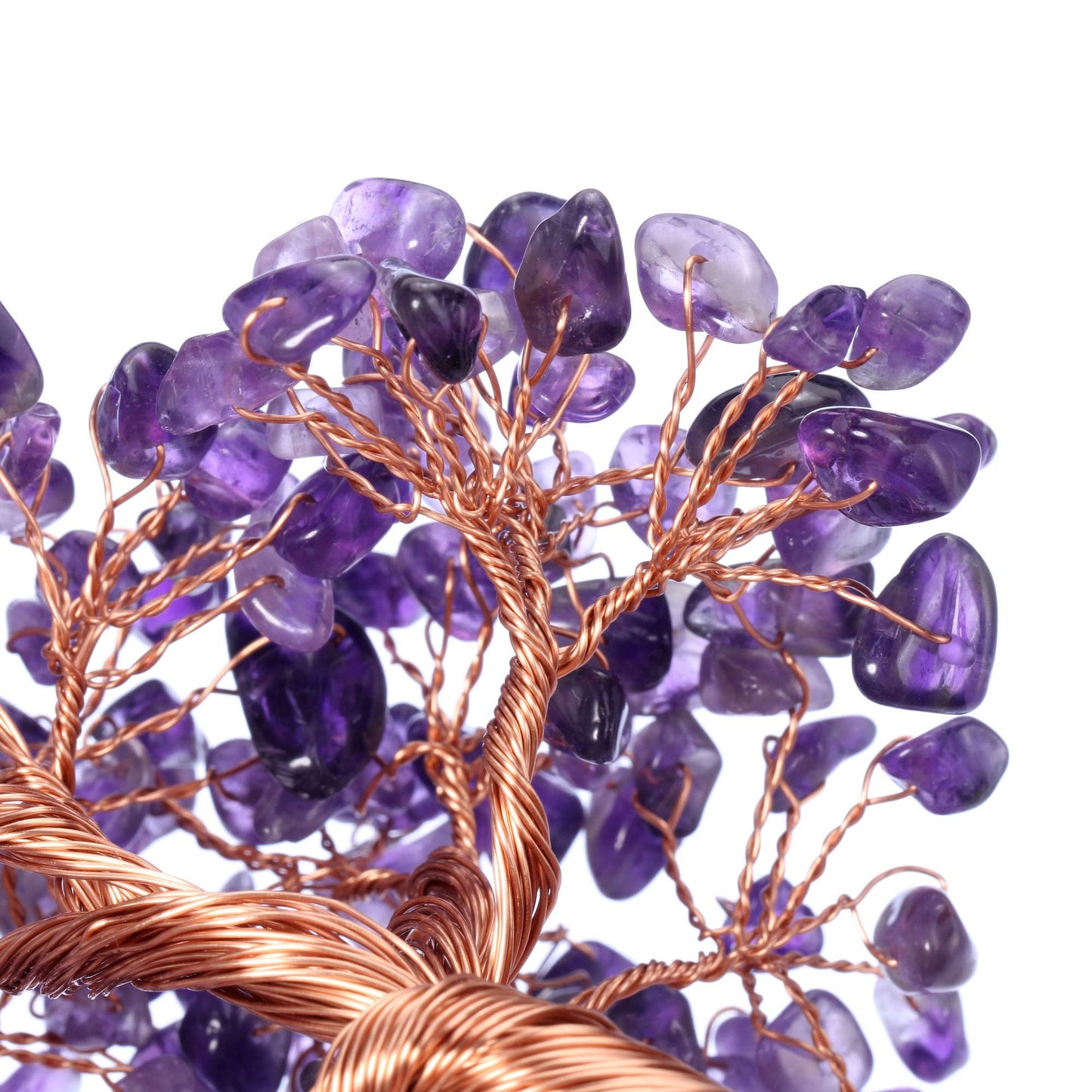 Jovivi Natural Amethyst Healing Crystal Money Tree on Amethyst Cluster Geode Druzy Base Feng Shui Crystals for Home Office Desk Decorations, Wealth, Good Luck