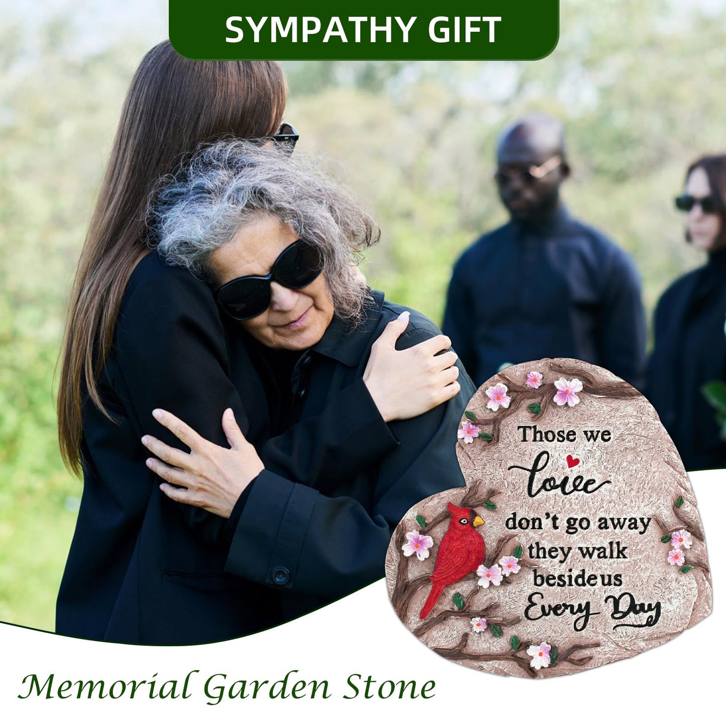 Jazcimdo Sympathy Gifts for Loss of Loved One, Memorial Garden Stones in Memory of Loved One Gifts, Condolence Bereavement Gift for Garden, Outside, or Home Decor (10 inch)