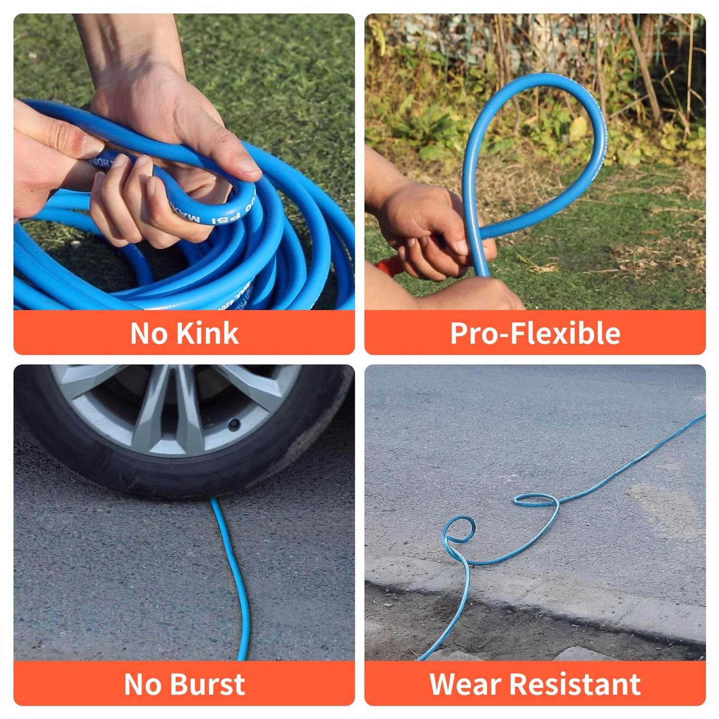 Heliwoo Pressure Washer Gun and Hose 3600 PSI, 50 FT Power Washer Hose, Extension Wand, 3/8" Swivel Quick Connector & M22-14mm Fitting, 30" Extension Wand & 7 Nozzle Tips