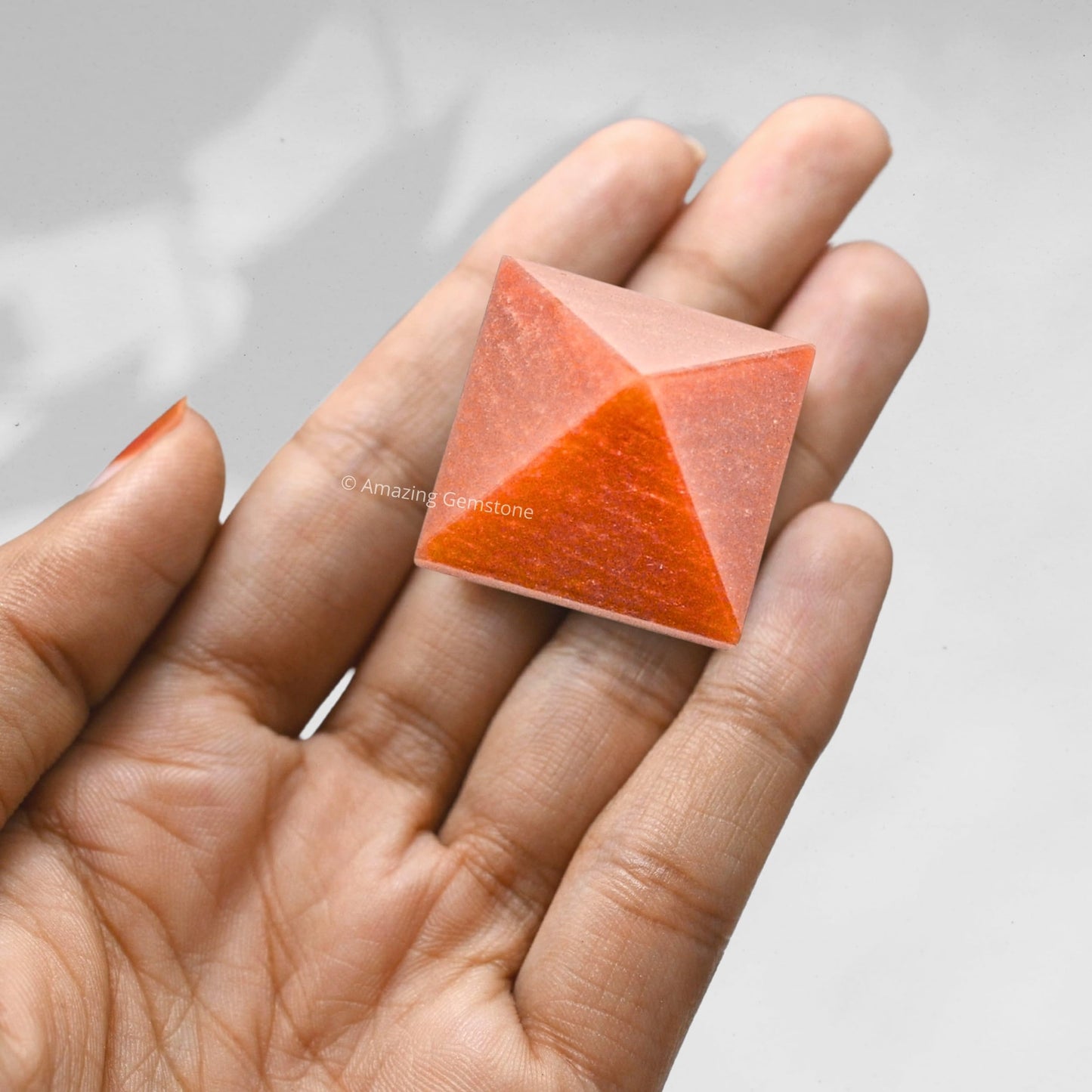 Amazing Gemstone Carrot Jasper Pyramid Crystal Healing Stones - 1" Great Pyramid Figurine of Natural Stone Pyramid for Meditation, Reiki, Chakra Balancing and Crystal Pyramids Grid