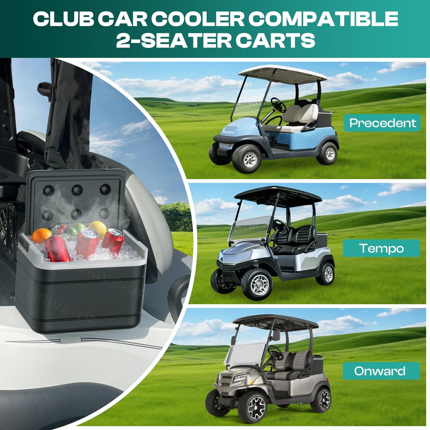 DRIVE UP Club Car Precedent Cooler, Club Car Coolers Kit Caddy for Club Car Precedent and Club Car Tempo and Onward OEM 102588101 103886801