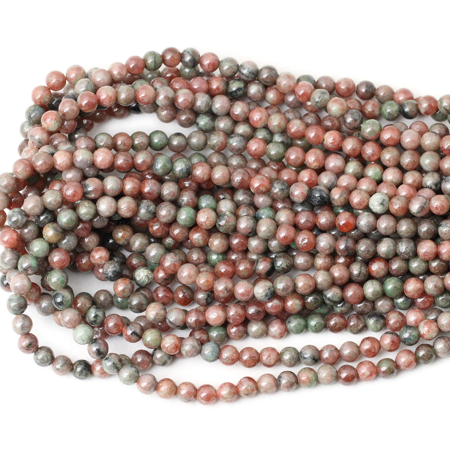 CHEAVIAN 60PCS 6mm Natural Kashgar Garnet Gemstones Round Loose Beads for Jewelry Making 1 Strand 15"