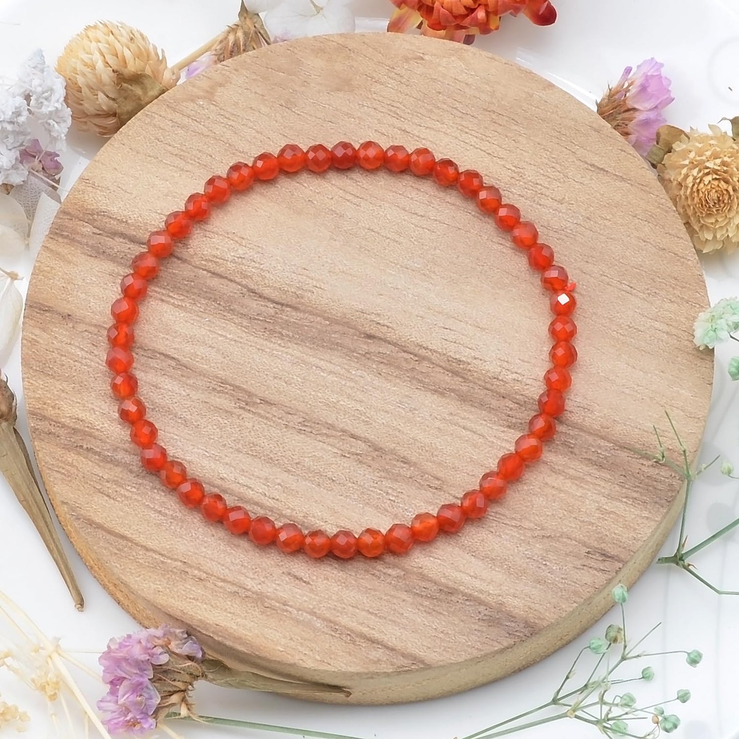 MASSIVE BEADS Natural Genuine Gemstone Beads Healing Crystal Chakra Reiki Jewelry Faceted Round Beads Bracelets (Carnelian, 3mm)