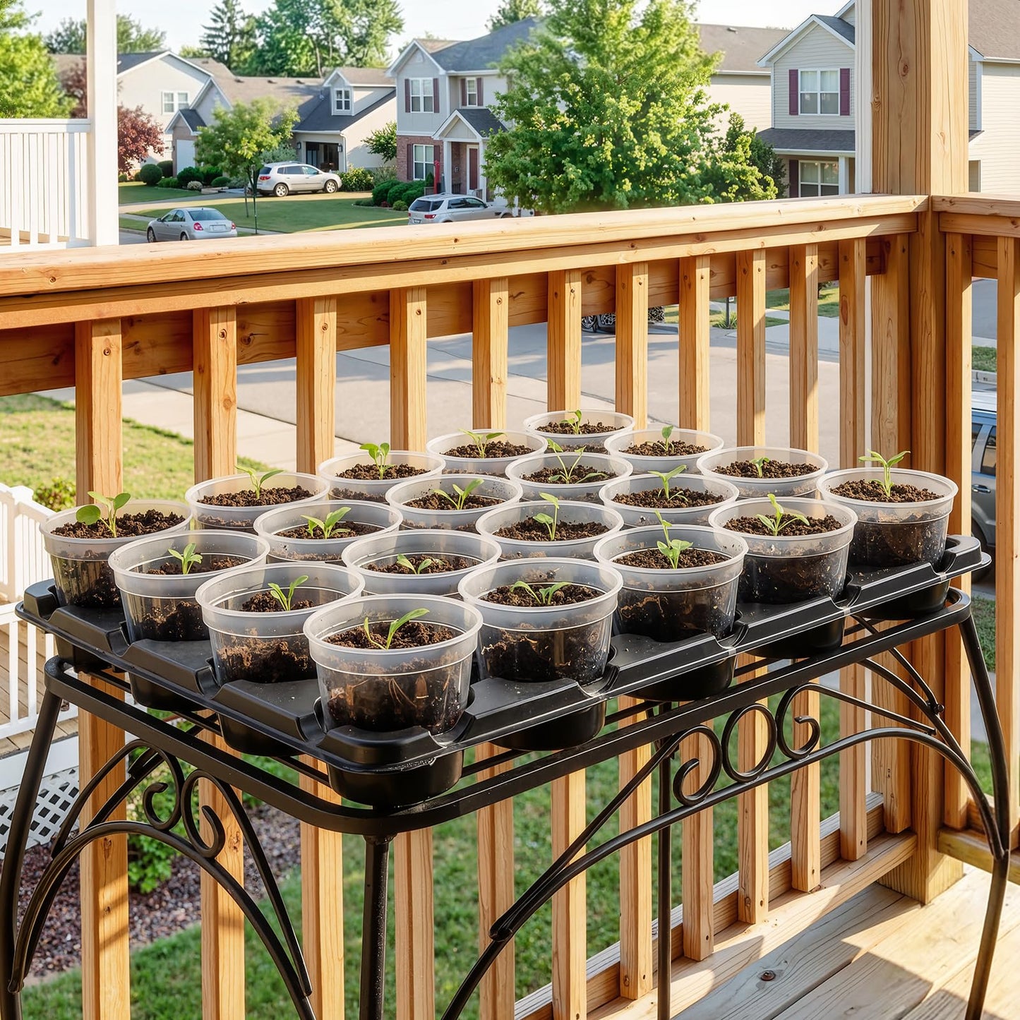 homenote 3 Inch Seed Starting Trays with Clear Nursery Pots, 5-Pack 20-Cell Seedling Starter Trays & 3" Nursery Pots 100 Pcs with Drainage, Plant Starter Germination Trays for Indoor Outdoor Growing