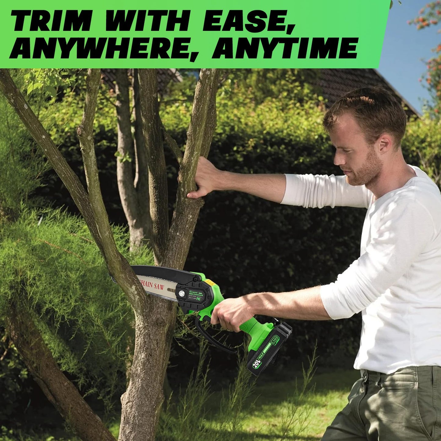 Saker Mini Chainsaw Cordless,6 Inch Chainsaw, Mini Electric Chainsaw Cordless Battery Powered,One-Hand Portable Chain Saw for Tree Trimming, Pruning&Wood Cutting,Gifts for Men Husband