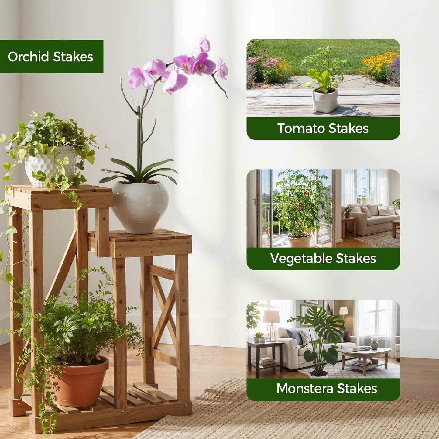 10 Pack Stackable Monstera Plant Support Stakes, Durable Climbing Plant Support Structures for Indoor Outdoor Potted Plants, Garden Stakes for Pothos, Philodendron & Vine Plants