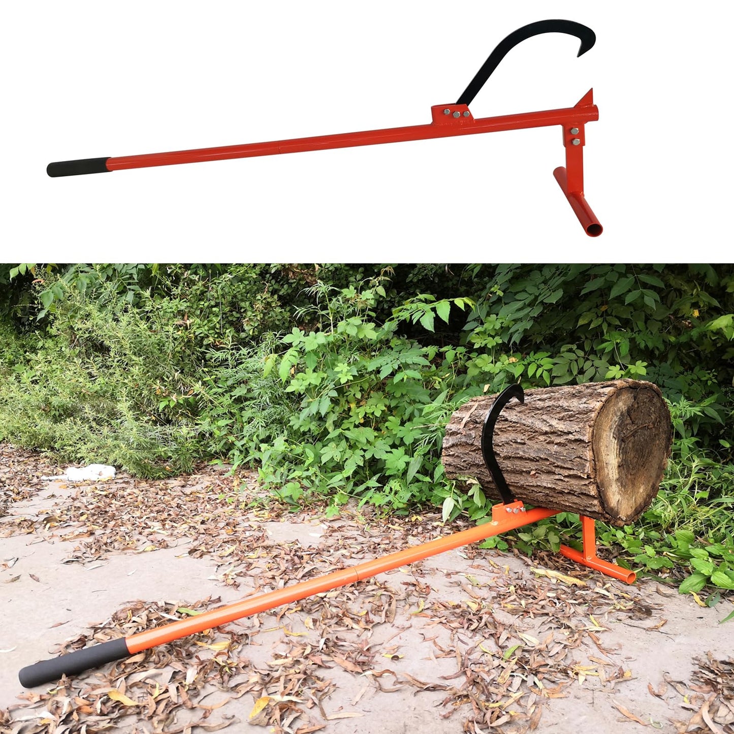 XROPURR 51" Timberjack Log Lifter, Adjustable Log Roller Cant Hook, Heavy Duty Steel Log Jack,Logging Tools for Rolling and Raising Up The Logs