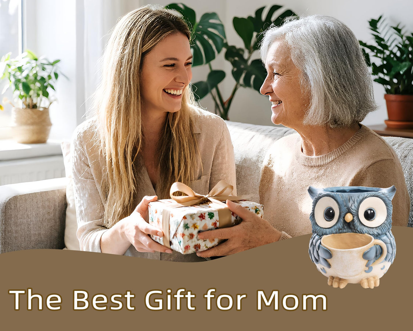 Saysmile Unique Owl Plant Pots Indoor, Cute Small Succulent Pots with Drainage Hole, Watering Owl Planters for Indoor Outdoor Plants, Resin Flower Pot for String of Pearls, Gift Ideas for Mother