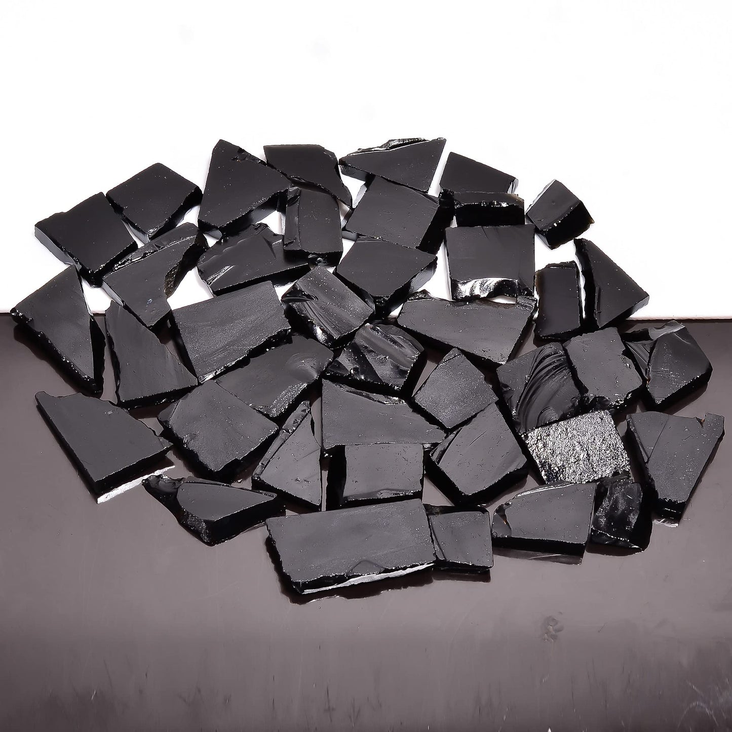 Natural Black Tourmaline Raw Slice Gemstone - Healing Crystals for DIY Jewelry Making -Loose Natural Cabochon -Perfect for Crafting Unique Jewelry Designs (5 pcs, 25-35 mm)