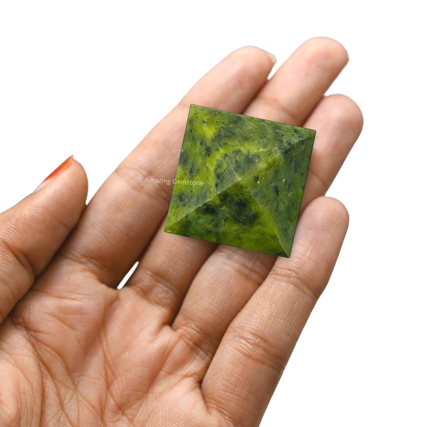 Amazing Gemstone Green Jade Pyramid Crystal Healing Stones - 1" Great Pyramid Figurine of Natural Stone Pyramid for Meditation, Reiki, Chakra Balancing and Crystal Pyramids Grid