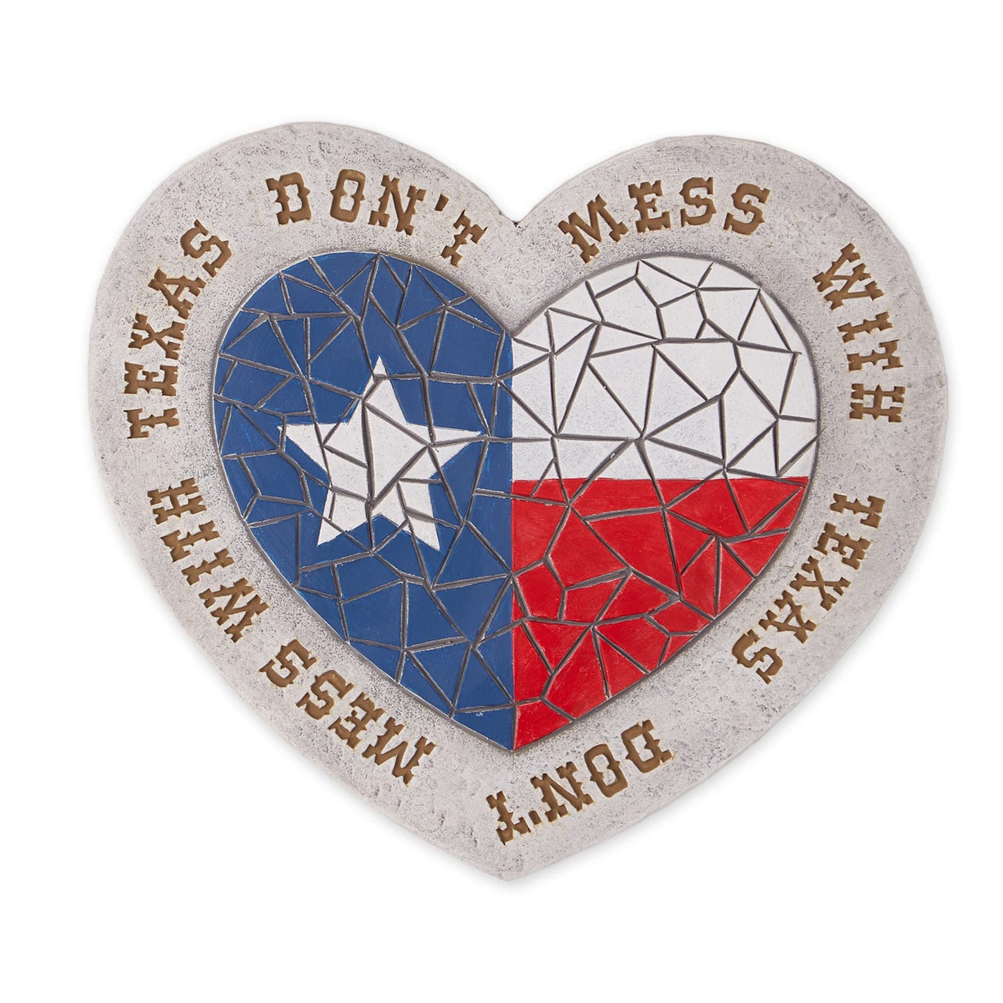 Zingz & Thingz Outdoor Garden Collection Colorful Stepping Stone, 10x10x0.75, Don't Mess with Texas