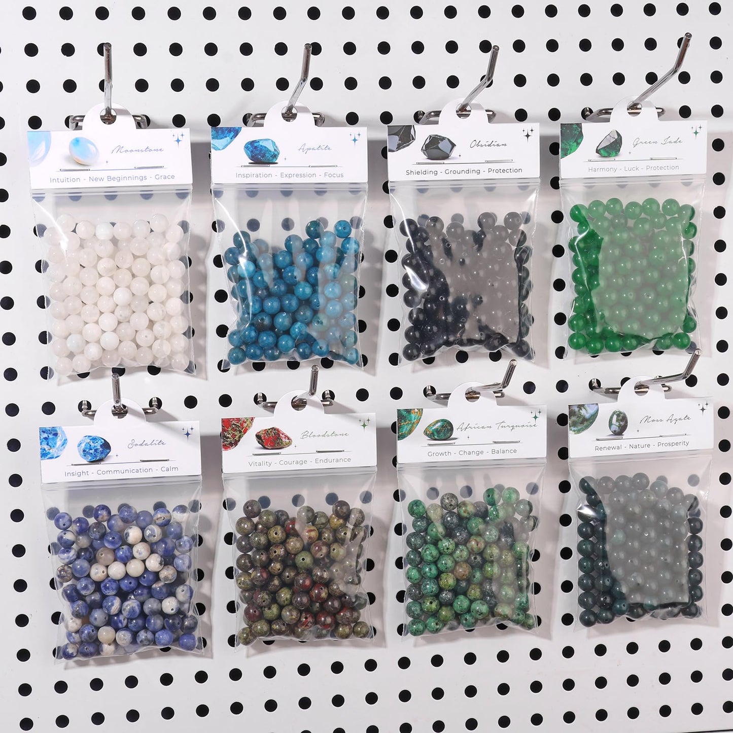Raicegs 100pcs 8mm Bloodstone Beads Natural Gemstone Beads Round Loose Beads for Jewelry Making DIY Bracelets Necklace