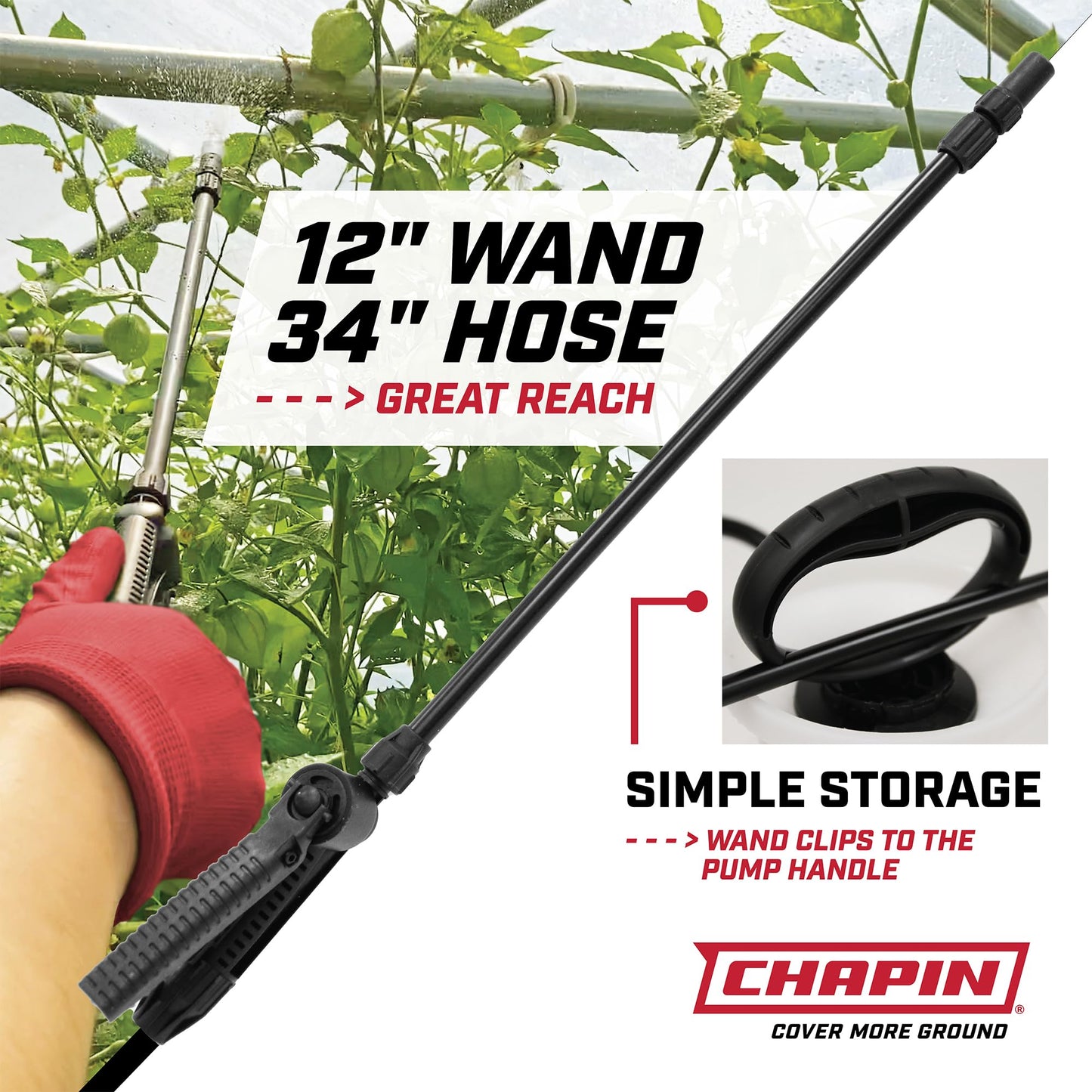 Chapin 20005 Pump Sprayer, 2‑Gallon, Lawn & Garden, Translucent Poly Tank, Funnel‑Top, SureSpray, Adjustable Cone Nozzle & 34" Hose for Fertilizer, Weed & Pest Application