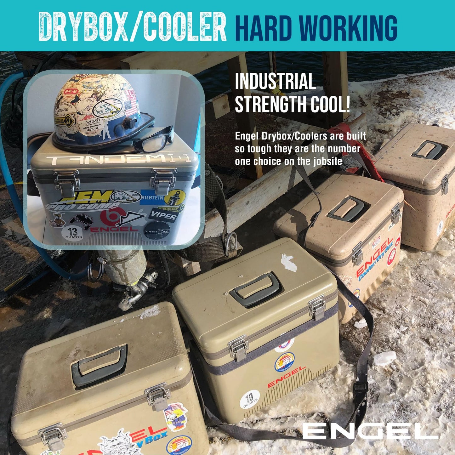 Engel UC13 13qt Leak-Proof, Air Tight, Drybox Cooler and Small Hard Shell Lunchbox for Men and Women in Red