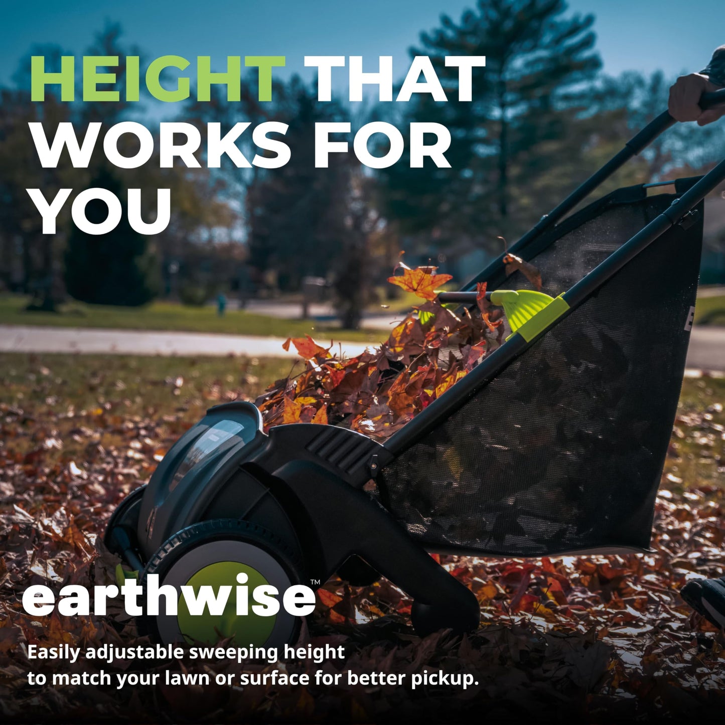 Earthwise LSW70021 21-Inch Width Leaf & Grass Push Lawn Sweeper, Black