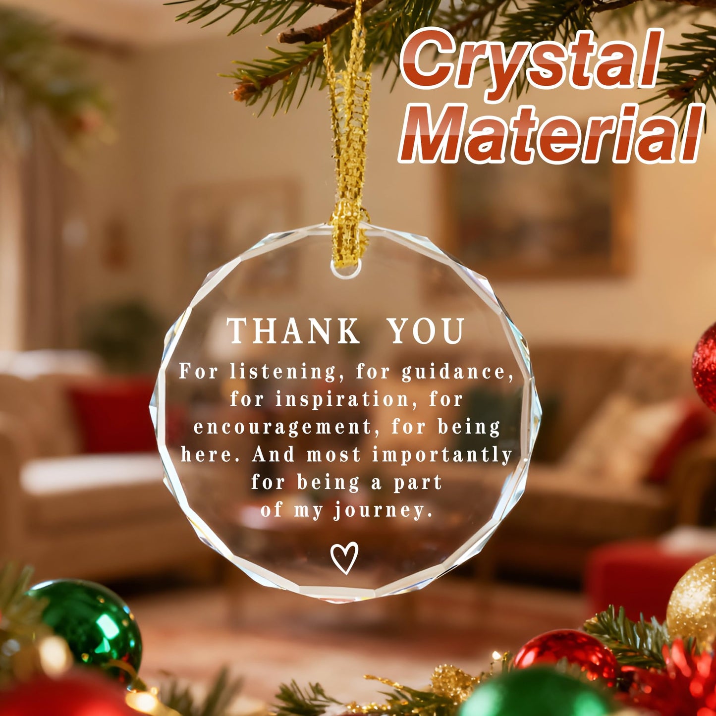 Thank You Keepsake, Thank You Gift, Crystal Christmas Ornament, Coworker Gift, Gifts to Say Thanks, Gifts for Friend, Bridesmaid, Mum & Teacher