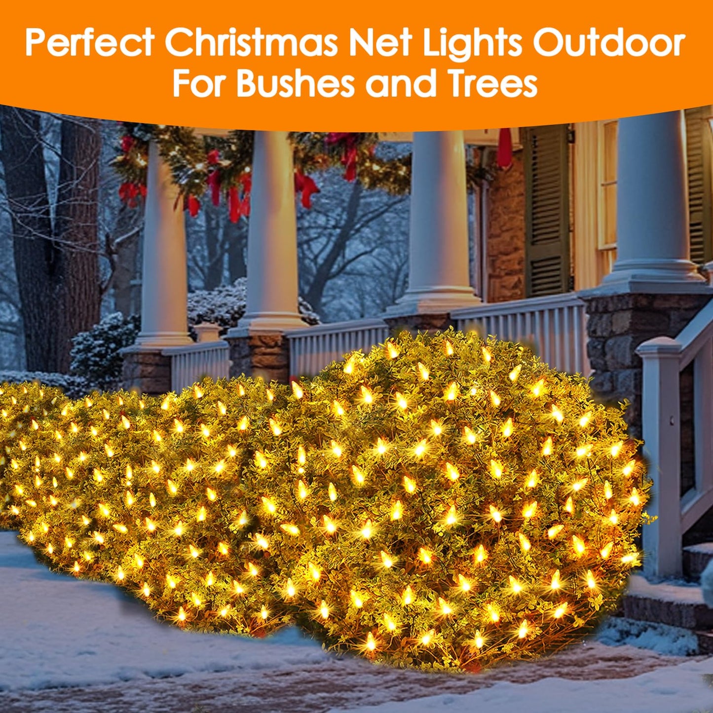 Aolupal Christmas Net Lights Outdoor for Bushes, 6x5ft 120LED Net Light Outdoor Mesh Lights, Connectable Waterproof Net Light for Bushes,Garden,Yard,Trunk,Xmas Tree,Christmas Décor