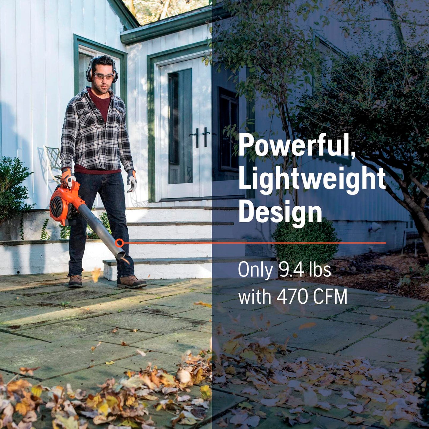 Husqvarna 125B Gas Leaf Blower, 28-cc 1.1-HP 2-Cycle Handheld Leaf Blower, 470-CFM, 170-MPH, 12.5-N Powerful Clearing Performance and Ergonomic Design, Gifts for Men