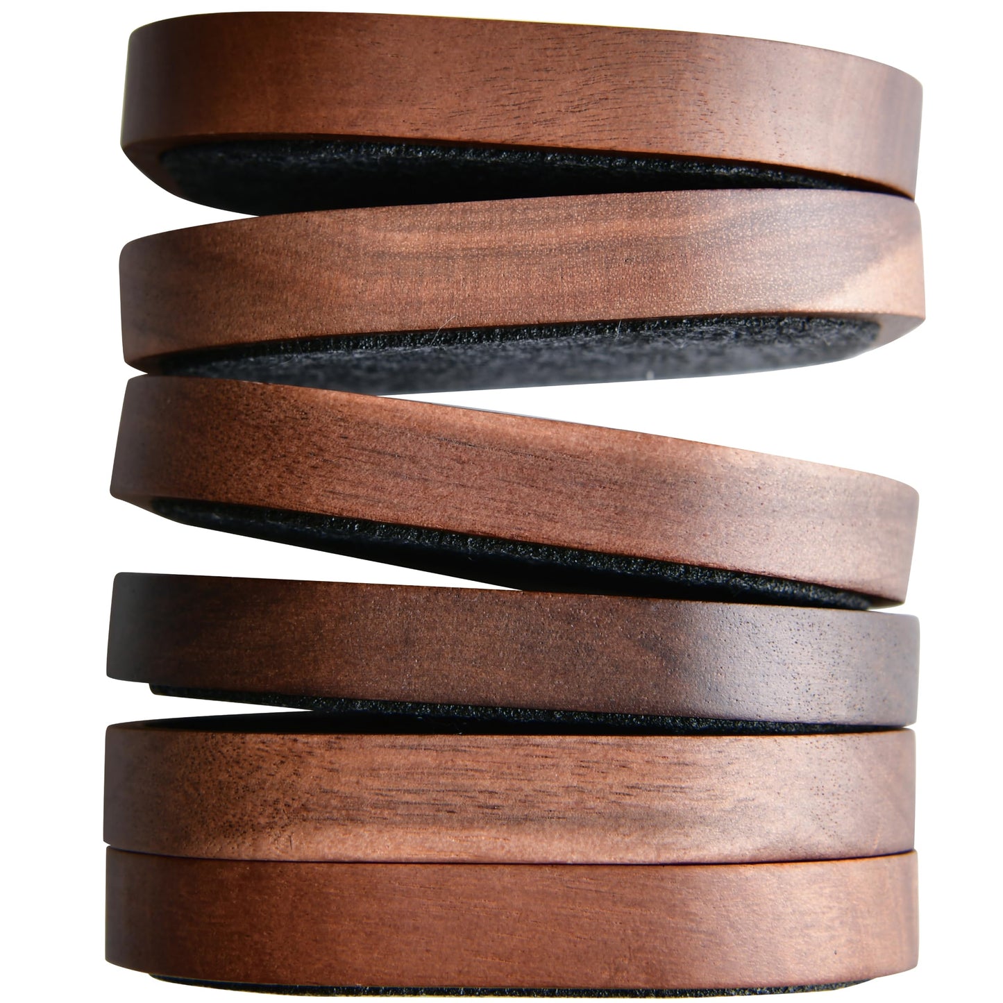 Wood Coaster for Drinks, Set of 6, Squircles Absorbent and Insulation Felt Stackable Cup Holders, Coasters for Wooden Table, Designed by S1EGAN