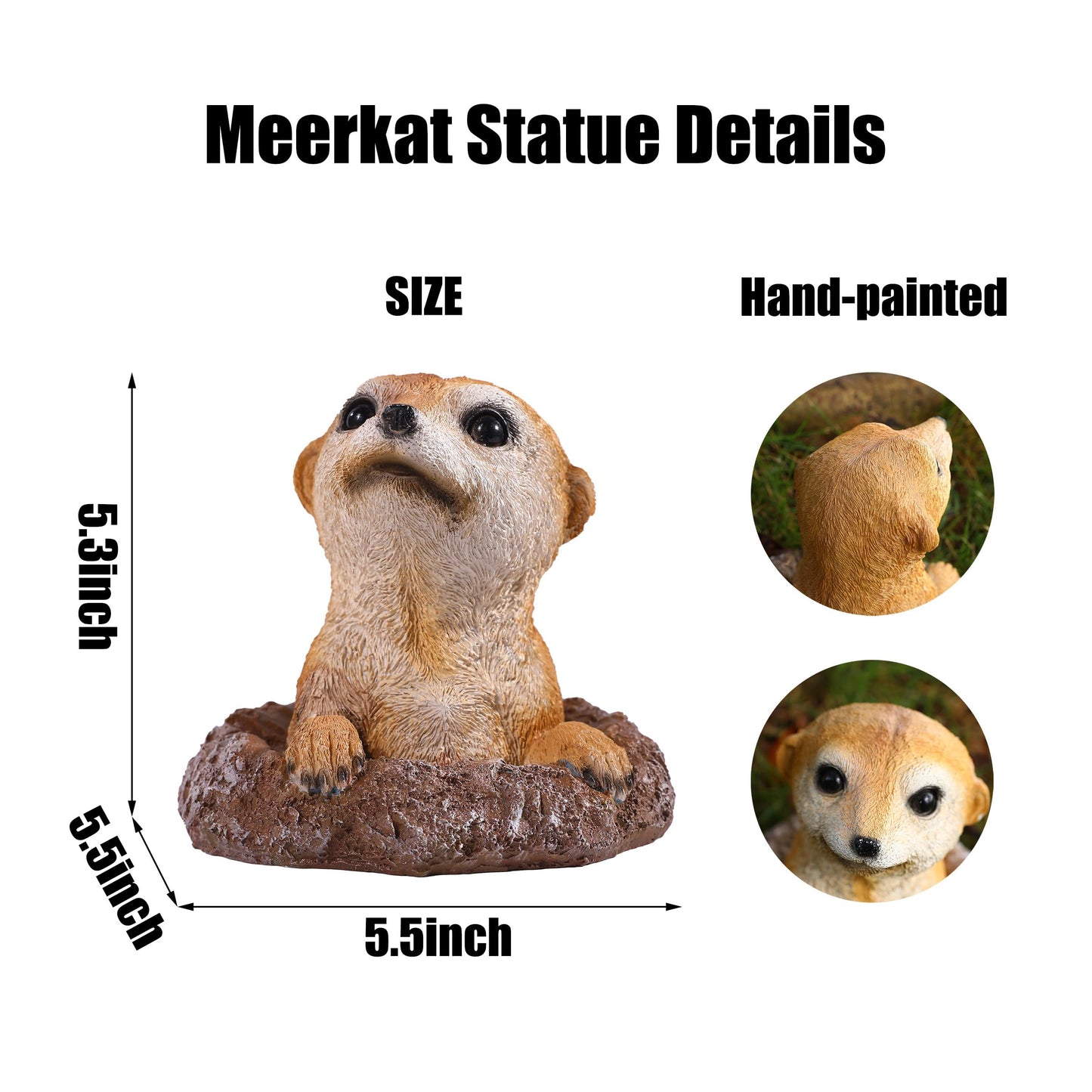 BLLTLLW Meerkat Statue Garden Decor Lawn Animal Sculpture Ourdoor Decoration Funny Yard Ornaments Resin Figurine for Garden or Home 5.3inch